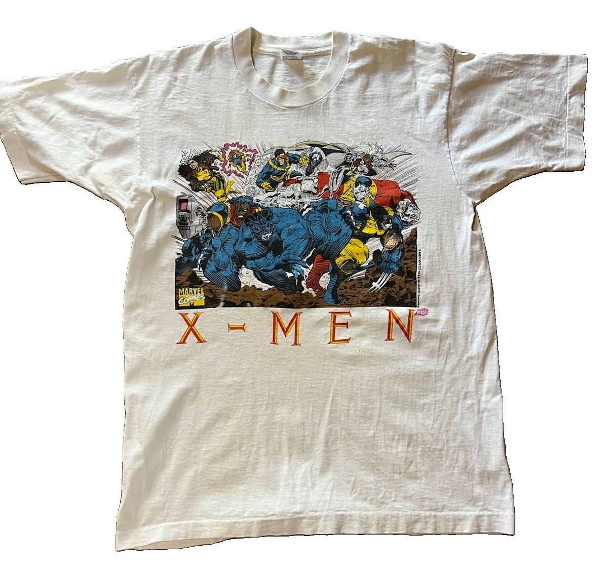 Vintage 1993 Marvel X-Men Comic Graphic T-Shirt Wolverine Beast Cyclops Large 