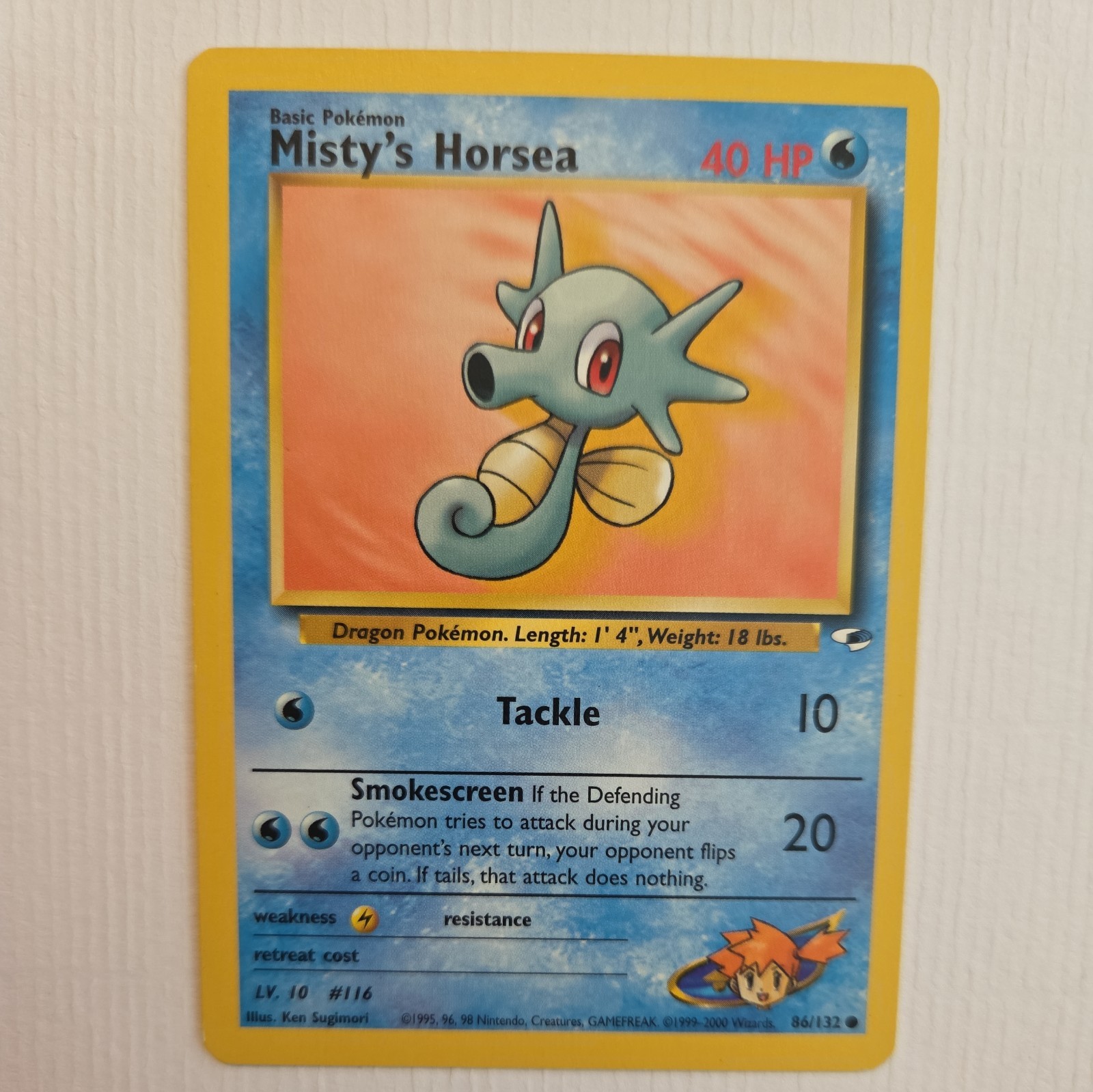 Misty\'s Horsea Unlimited Common Gym Heroes 086/132 Pokemon LP