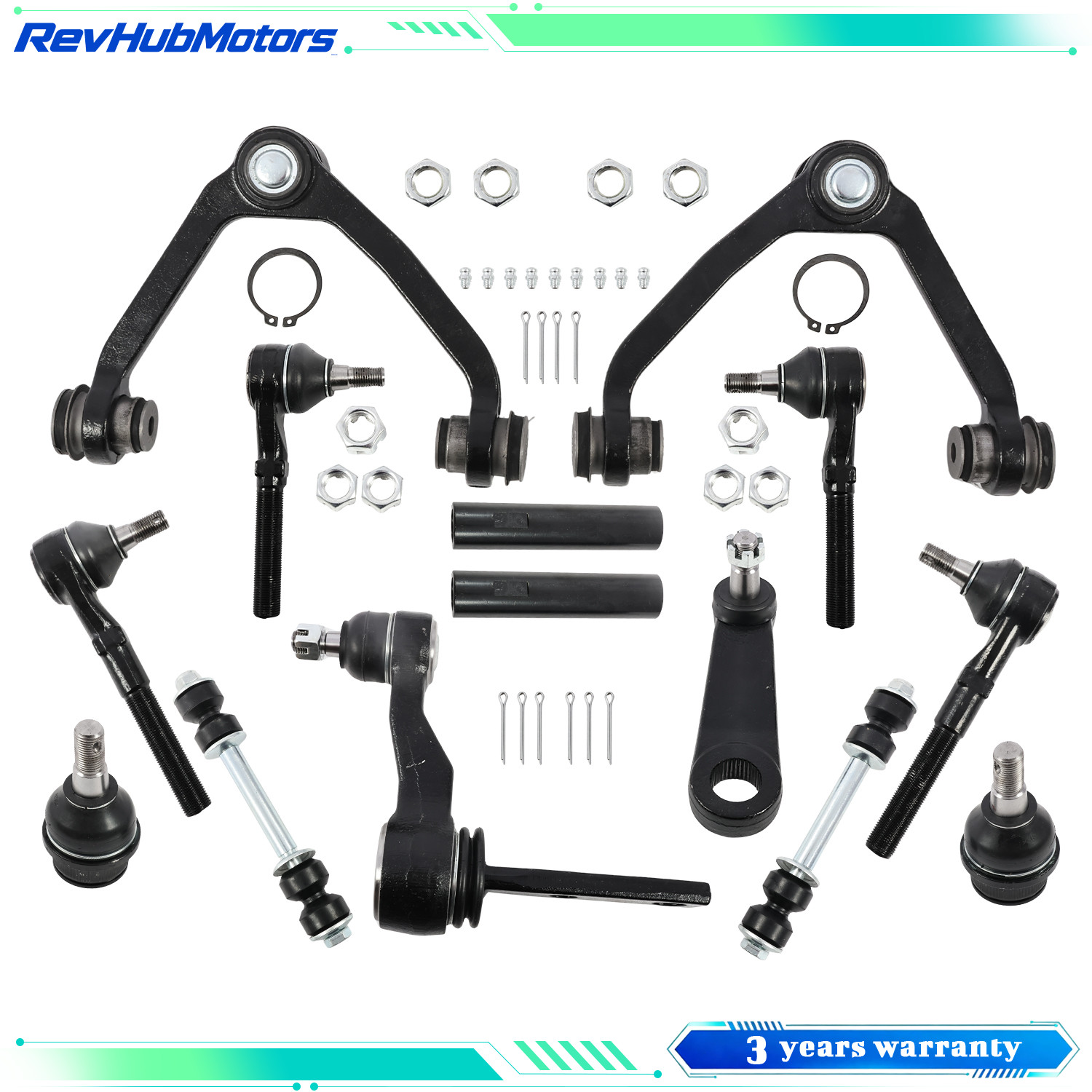 Front Upper Lower Control Arm Sway Bar Tie Rod 14pc For Ford F-150 1997-2004 4WD
