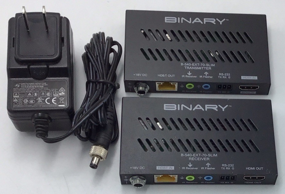 Binary B-540-EXT-70-SLIM 4K Ultra HD HDBaseT Extender Set with IR & RS-232  j474
