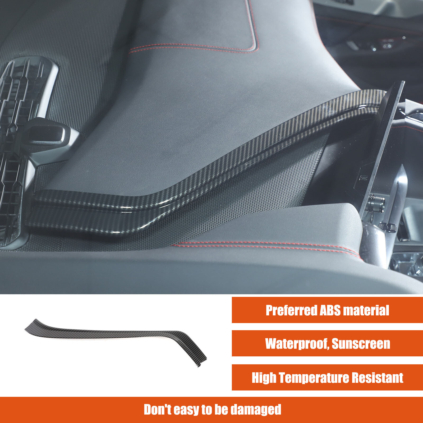 ABS Carbon Fiber Interior Center Trim Accessories For Corvette C8 Z51 Z06 20-25