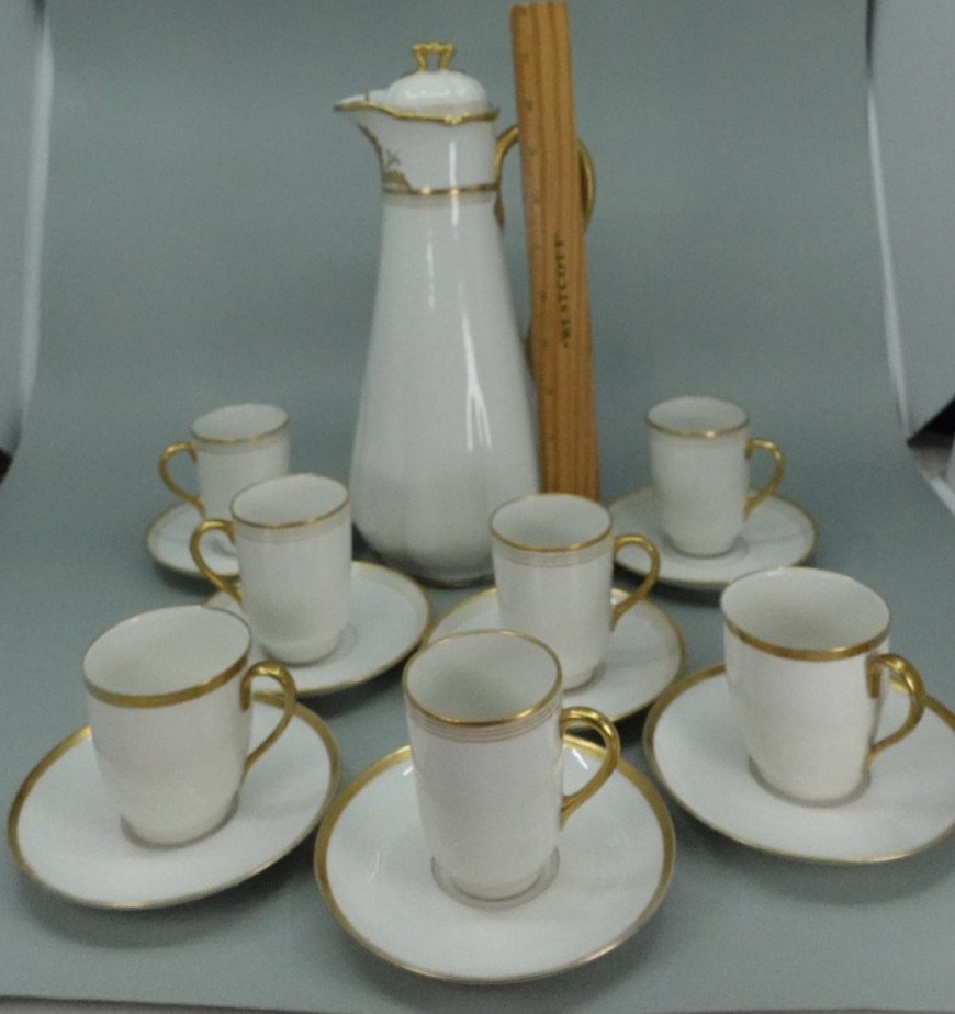 Antique Haviland Limoges Chocolate Pot Set From France Antique Haviland Limoges Chocolate Pot Set From France
