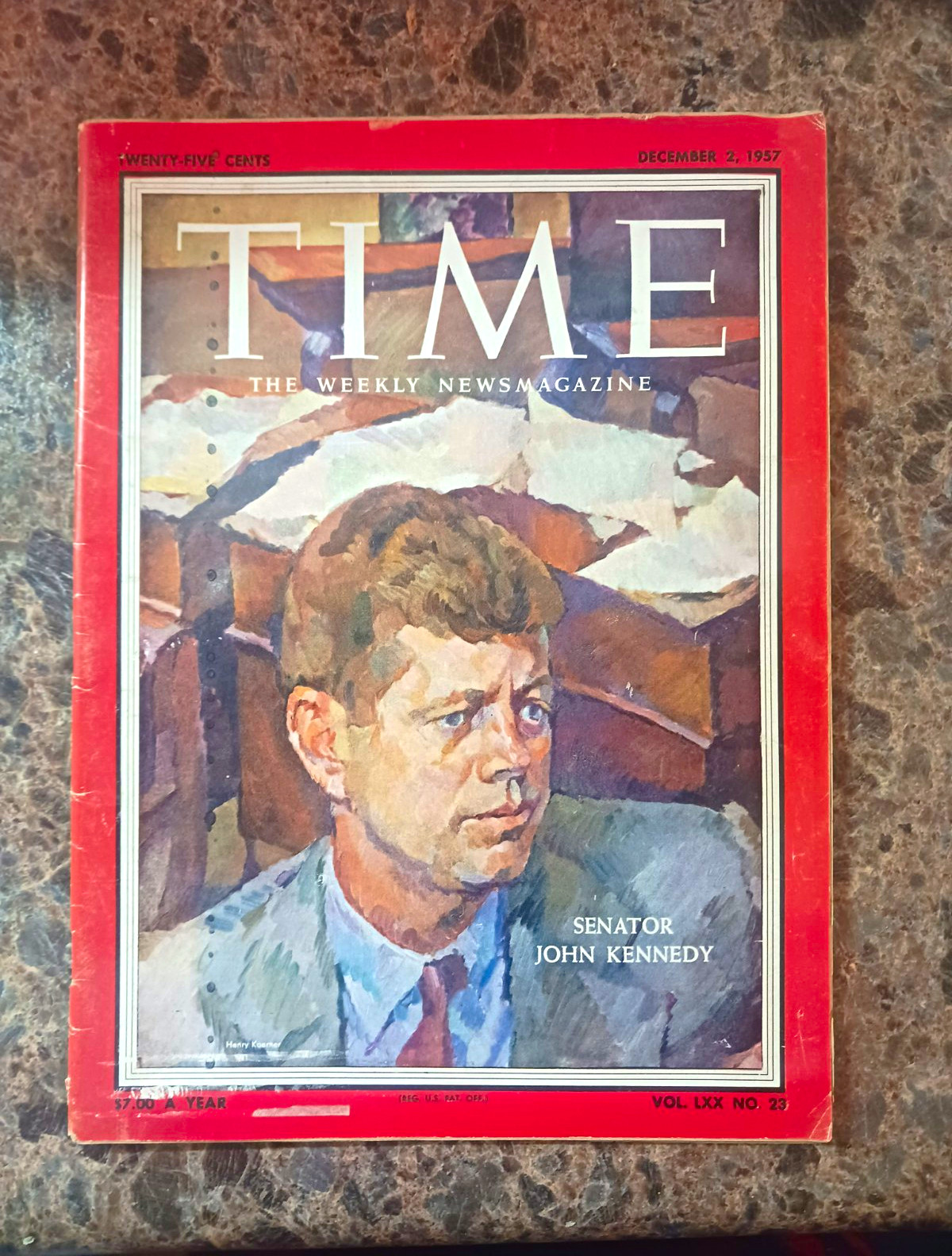 Vtg Time Magazine December 2 1957 Vol. LXX No. 23 John F. Kennedy First Cover Vtg Time Magazine December 2 1957 Vol. LXX No. 23 John F. Kennedy First Cover