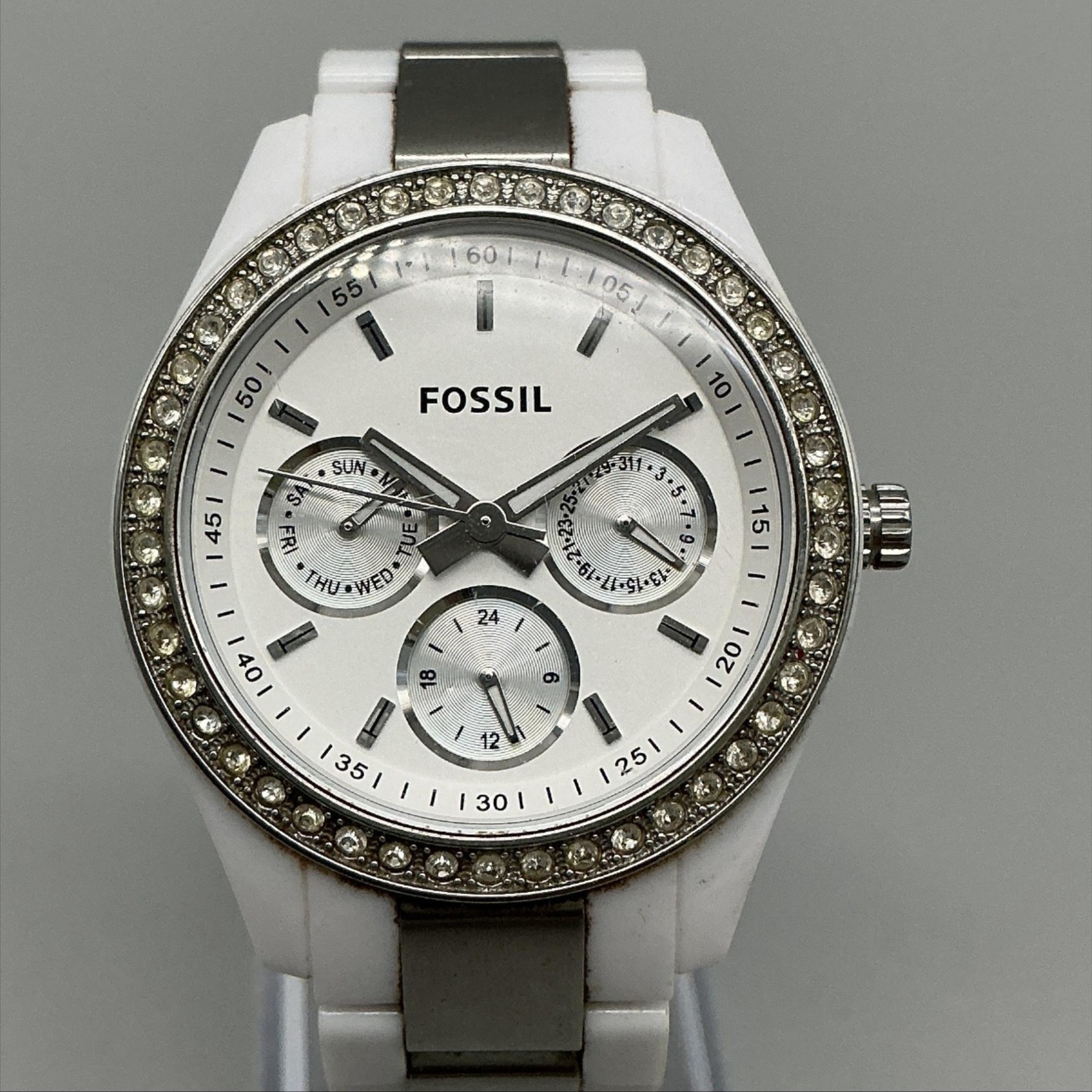 Fossil Stella ES-2807 Womens Watch 37mm Crystals Multifunction New Battery 7\