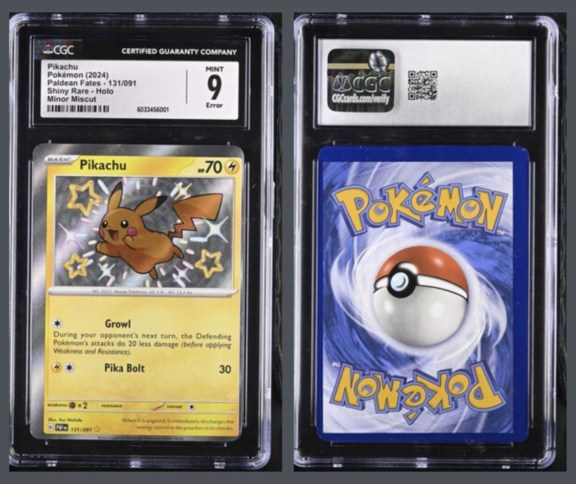 CGC Error Miscut Pikachu Paldean Fates - 131/091 Shiny Rare 1/1