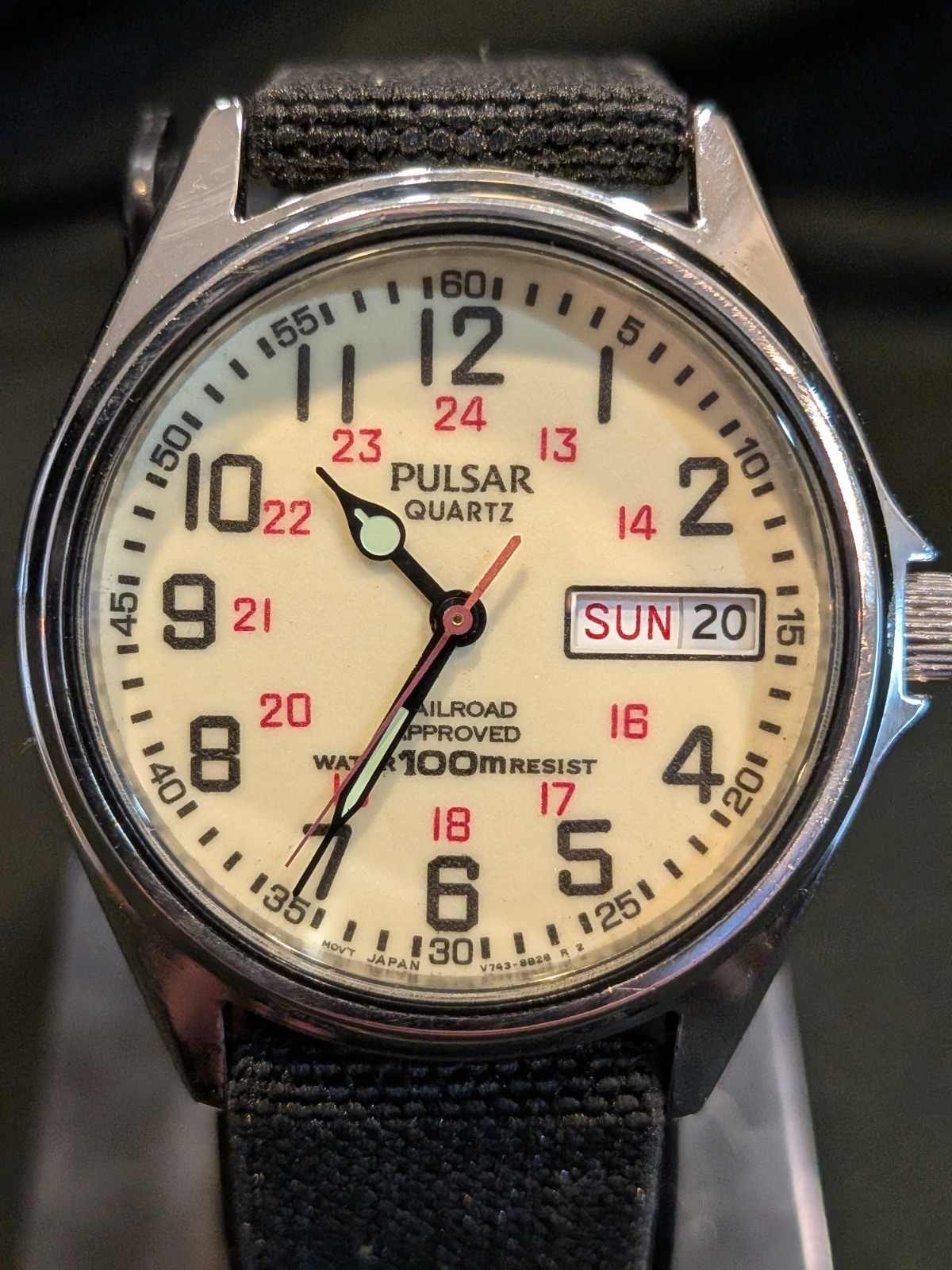 Pulsar By Seiko Railroad Approved Watch, V743, Vintage, New Battery 