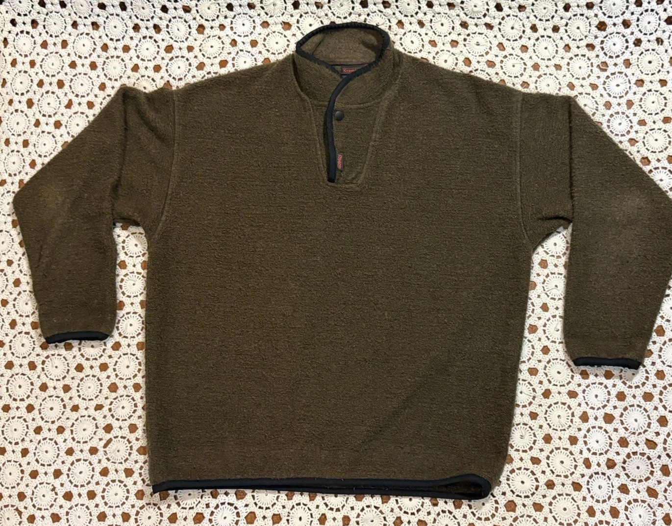 Vtg Gramicci fleece quarter-snap pullover sweater Sz L Outdoors Gorpcore