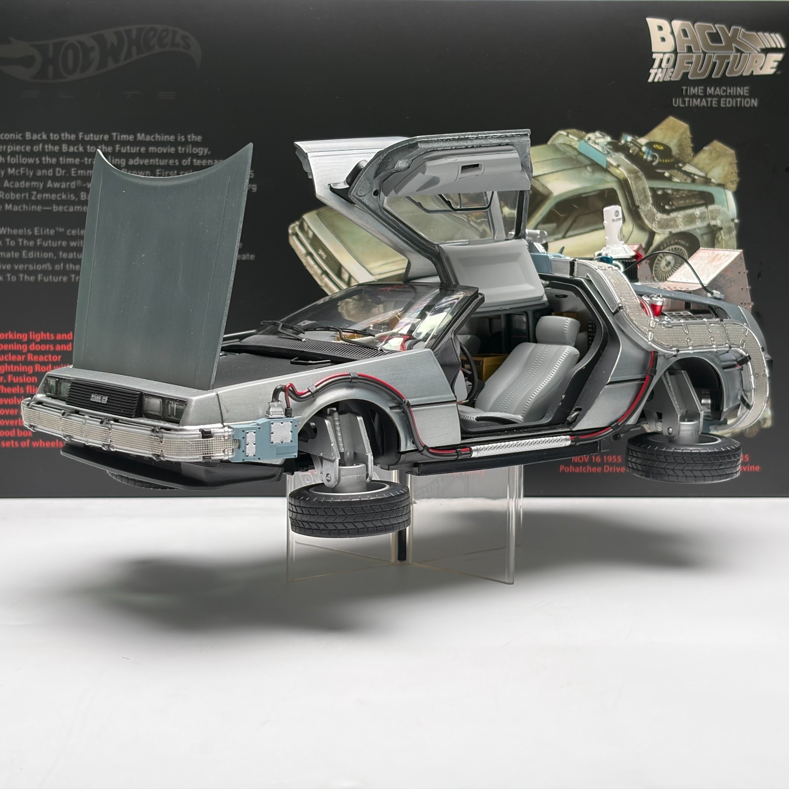 HotWheels 1:18 Super Elite Back To The Future Time Machine Ultimate Editon BLY44