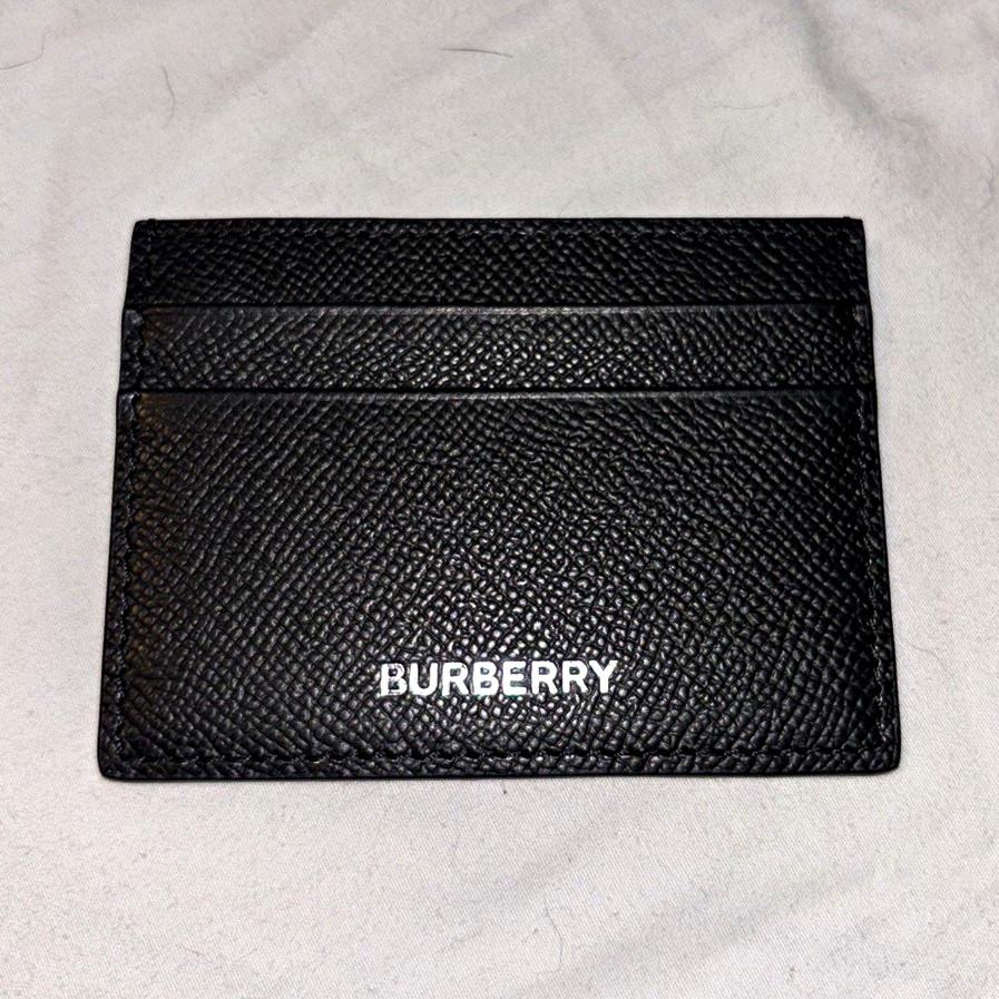 Burberry Black Leather Card Holder ID Wallet for Men Burberry Black Leather Card Holder ID Wallet for Men