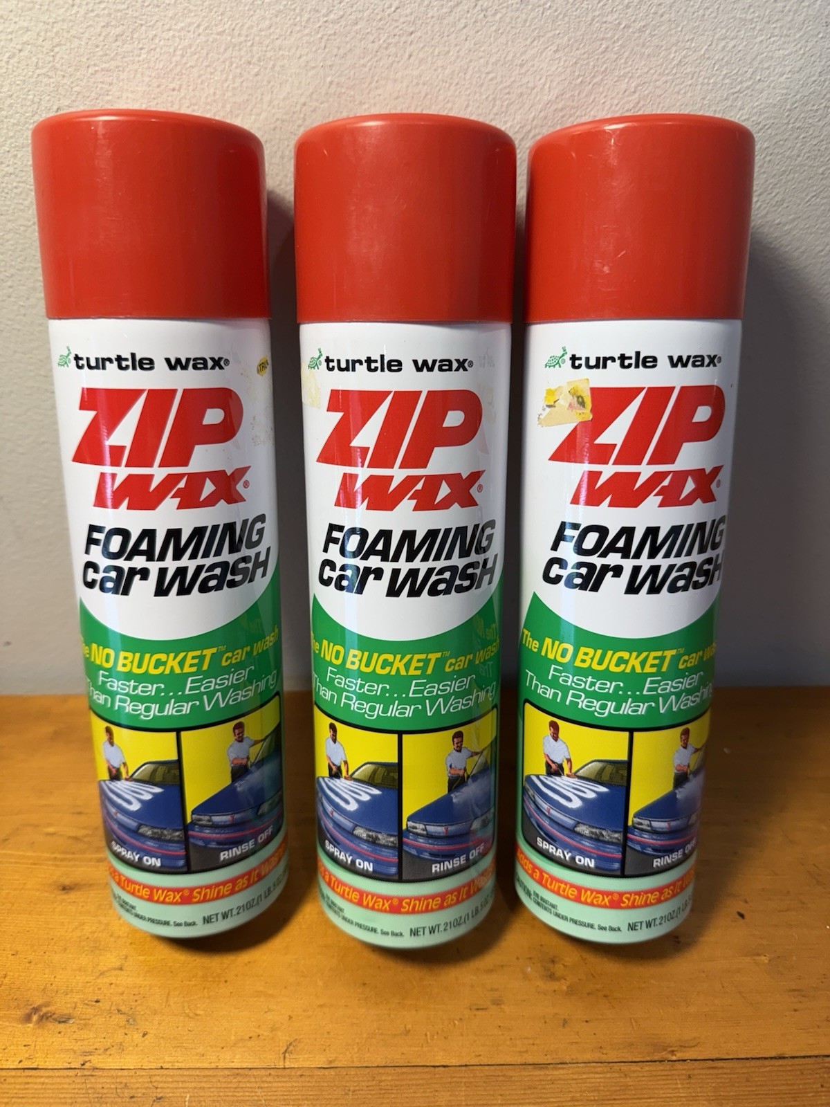 VTG 1994 Turtle Wax ZIP WAX Foaming Car Wash Spray on 21 oz Spray Can ~NOS