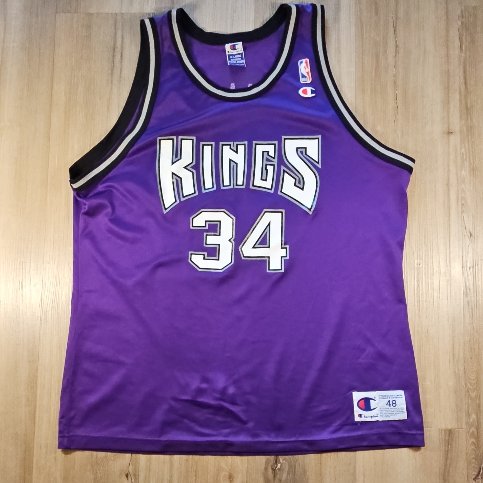 Vintage Champion Sacramento Kings Jason Williamson #34 Purple NBA Jersey XL