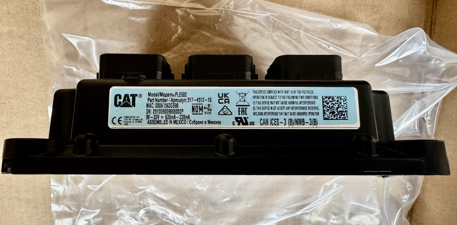 Caterpillar PLE602 Control Module Part No. 517-4512-10 OEM - Brand New 