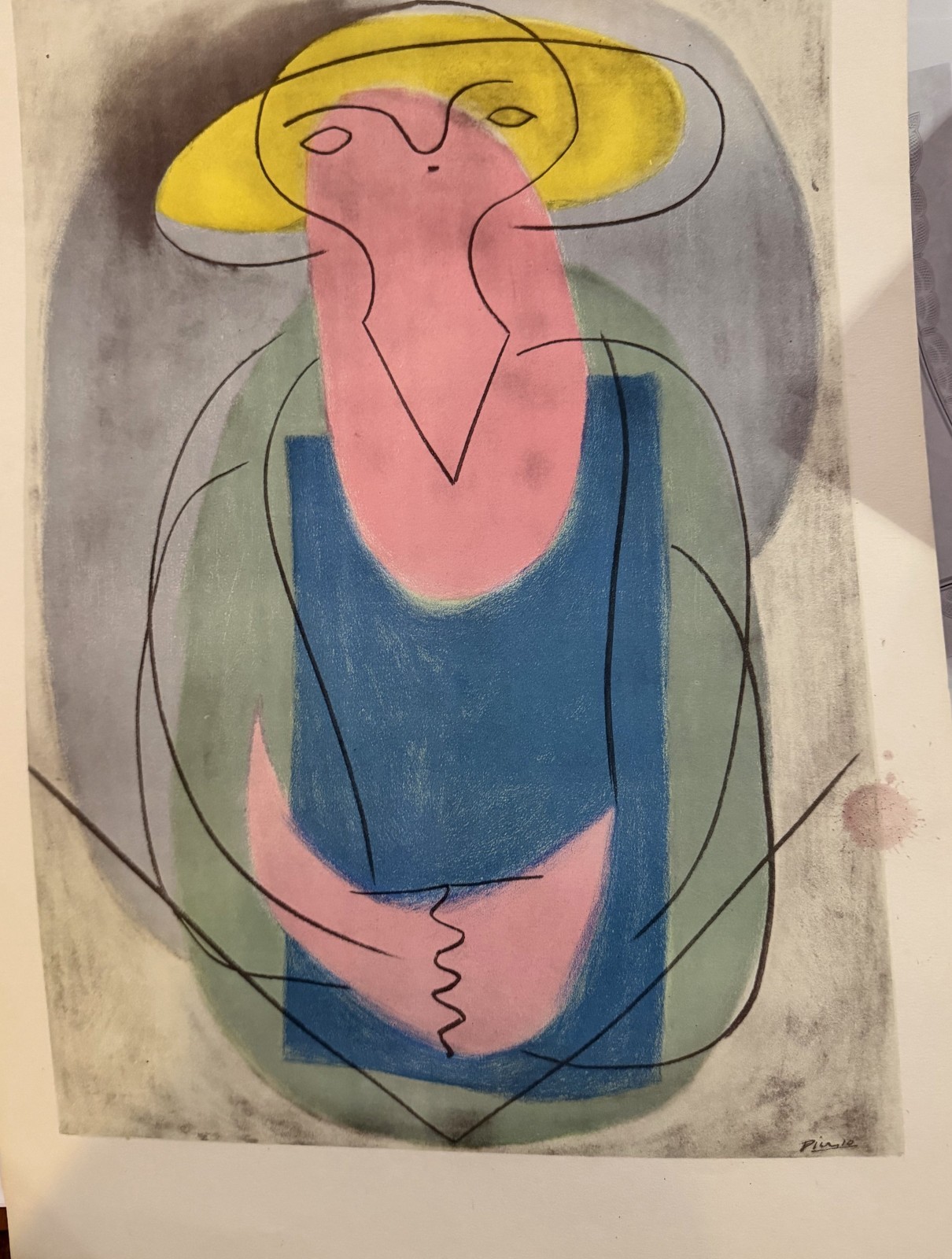 Pablo Picasso Girl in a Hat with Her Hands Clasped Lithograph
