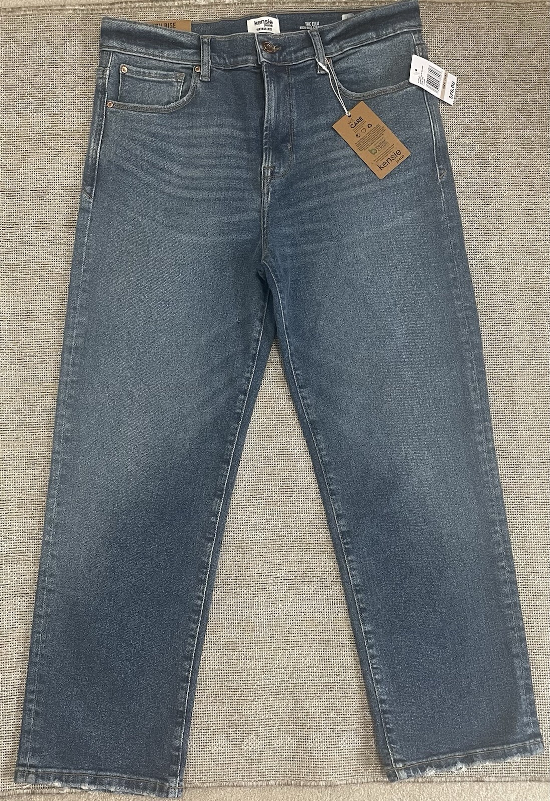 NWT Kensie Women\'s The Ella High Rise Straight Blue Jeans Vintage Luxe Sz 12/31