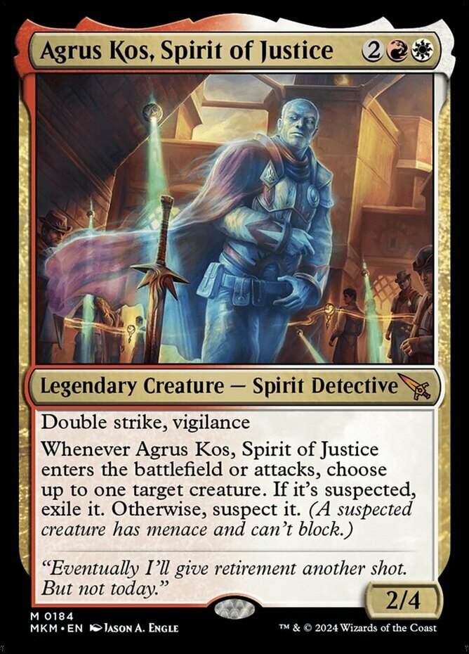 x1 Agrus Kos, Spirit of Justice M MTG Murders at Karlov Manor M/NM, English