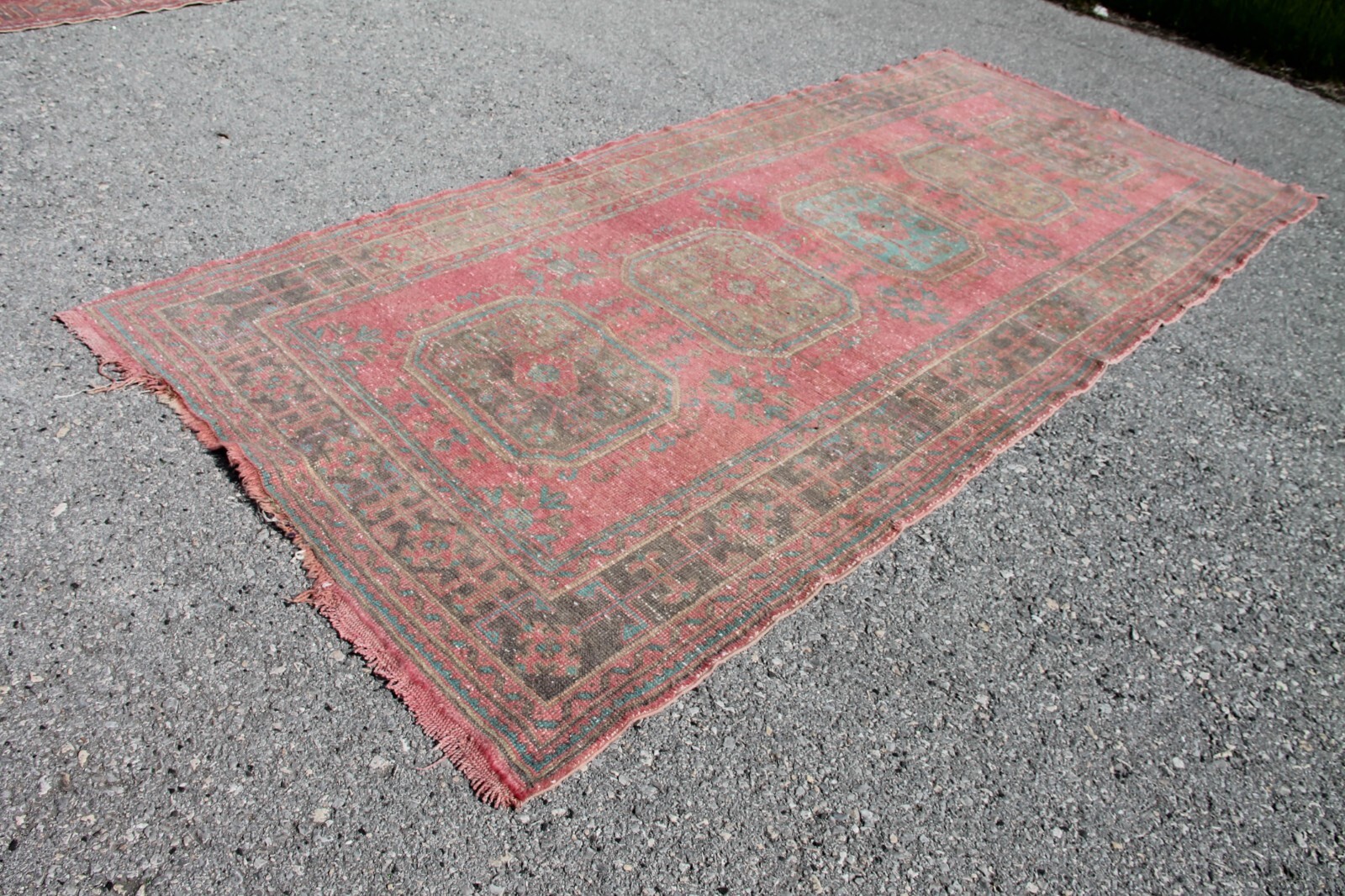 5x11 ft Muted Pink Oversized Runner, Handmade Turkish Oushak Tribal Ethnic Rug