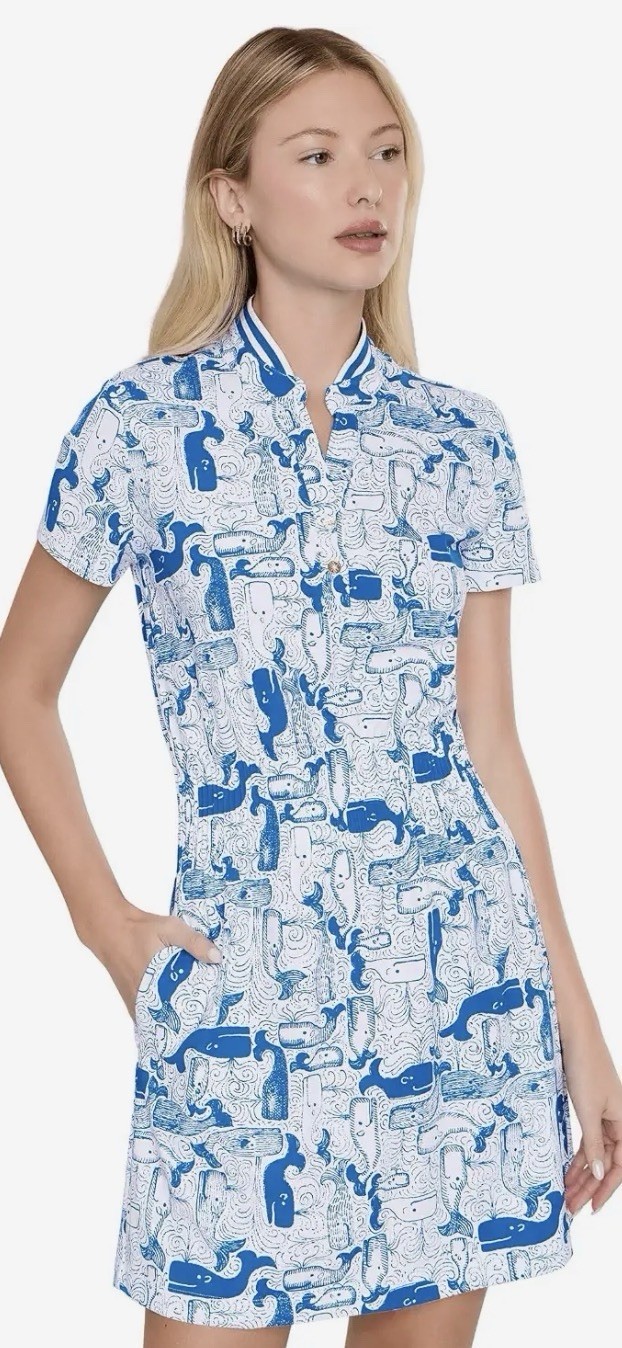 NWT Lilly Pulitzer XXS Thar She Blows Love Active Polo Dress  UPF50