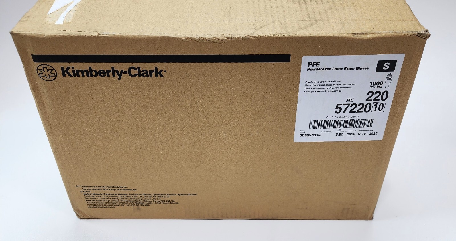Kimberly-Clark 57220 Powder Free Latex Exam Gloves - SMALL  - CASE OF 10 BOXES