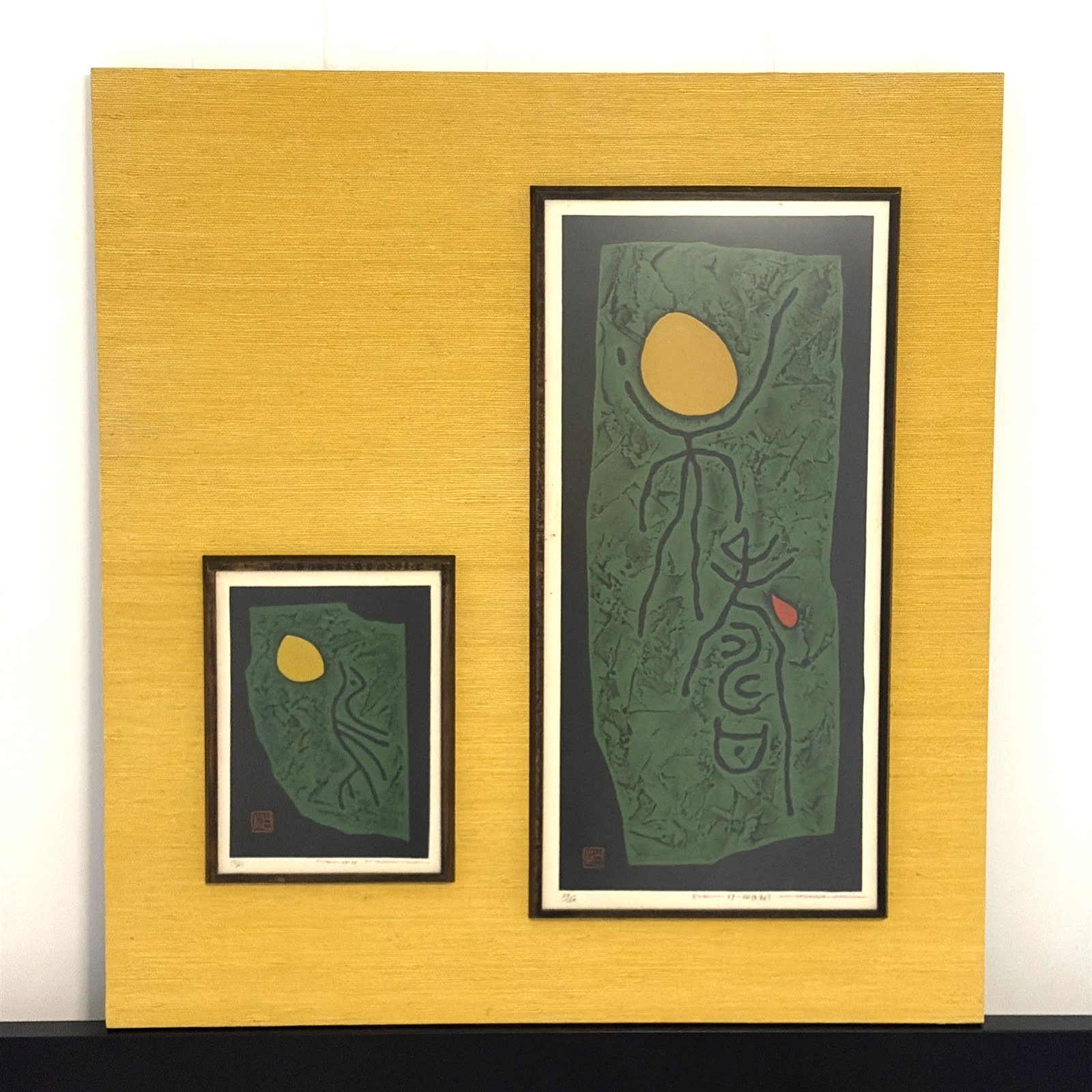 Vintage MCM Haku Maki - Signed and Numbered Original Woodblock Poem Art #69-60
