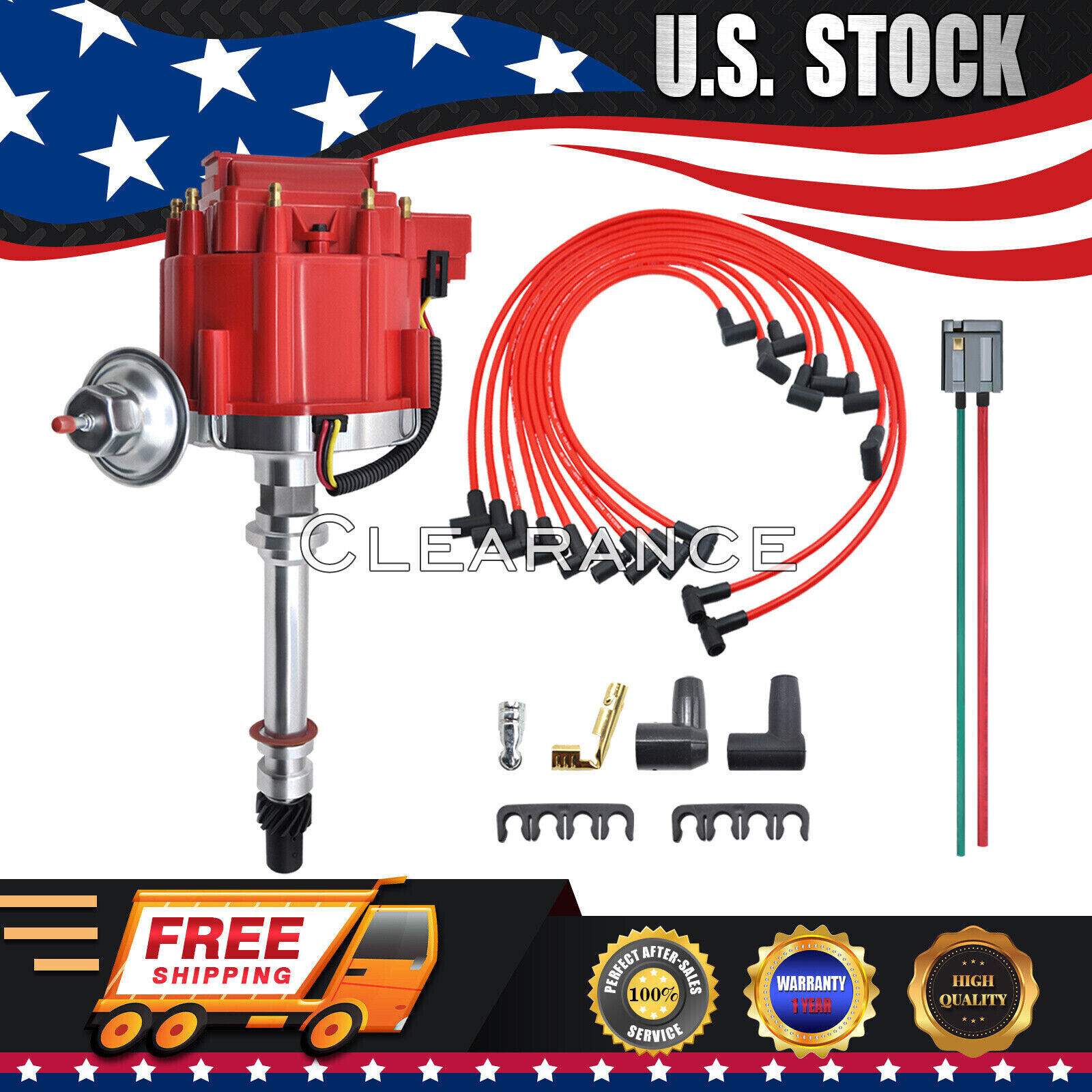 HEI Distributor Wire Pigtail Chevy 305 350 400 454 SBC BBC 65K Volt 9000RPM GM08