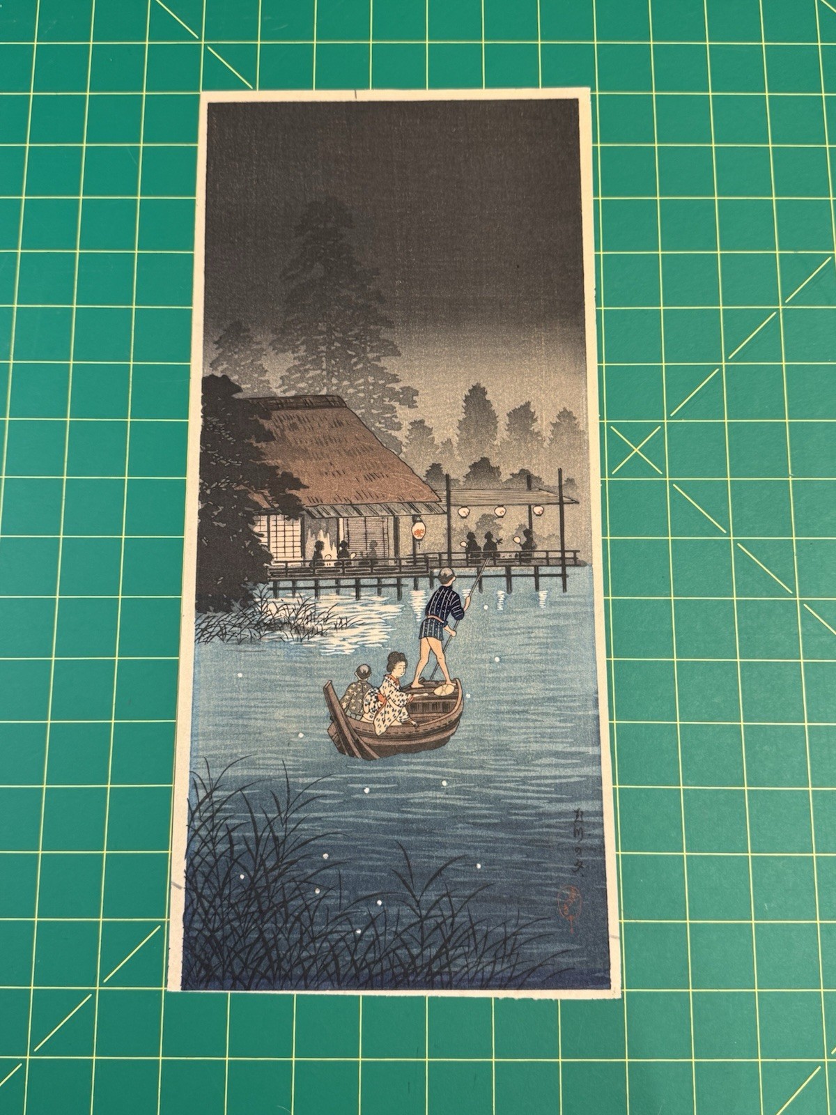 Rare Shin Hanga Woodblock Print “Fireflies” - After Takahashi, Hiroaki (Shotei)