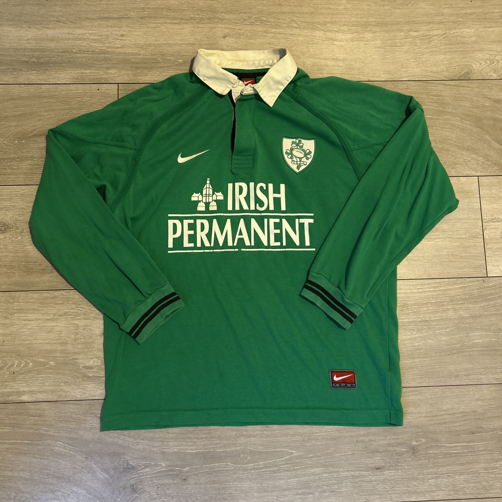 Ireland Rugby 1999/2000 Home Longsleeve Shirt By Nike Size Medium
