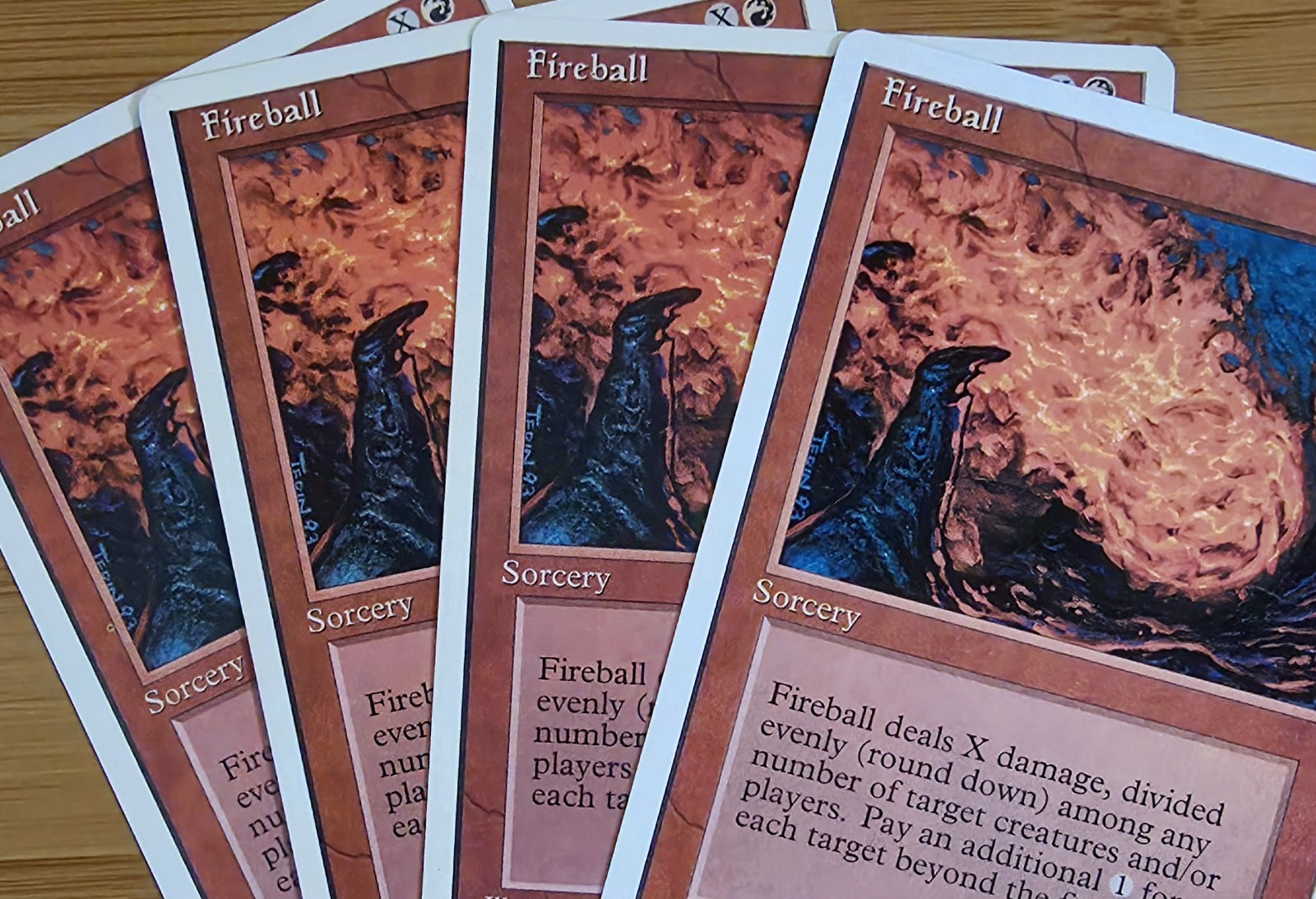 X 4 Fireball LP Revised 4th Edition 1995 MTG Magic The Gathering X 4 Fireball LP Revised 4th Edition 1995 MTG Magic The Gathering