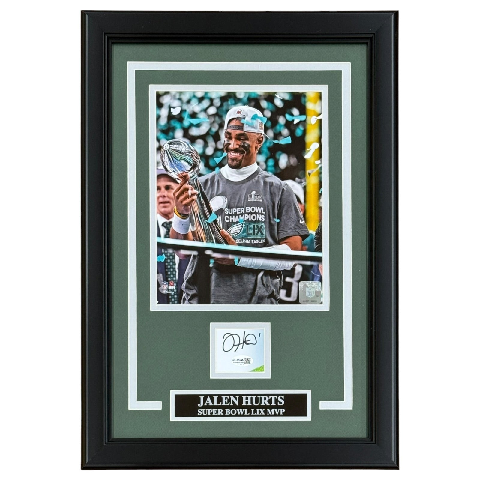 Jalen Hurts Autographed Philadelphia Eagles SB LIX MVP Signature Series Frame - Jalen Hurts Autographed Philadelphia Eagles SB LIX MVP Signature Series Frame -