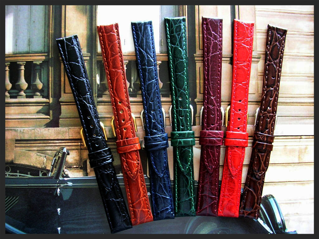 8mm Green Alligator Calf Ladies Leather watch band strap IW SUISSE 8 10 12mm USA