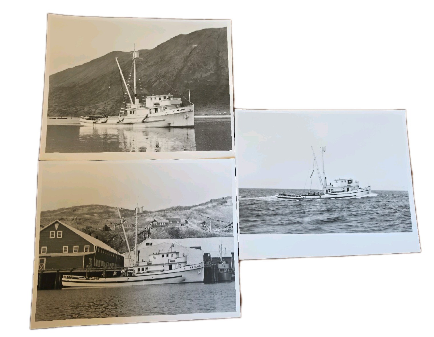 Vintage F/V St Mark Alaska Cannery Tender Photo Set (5) Kodiak C1930s B&W Pics