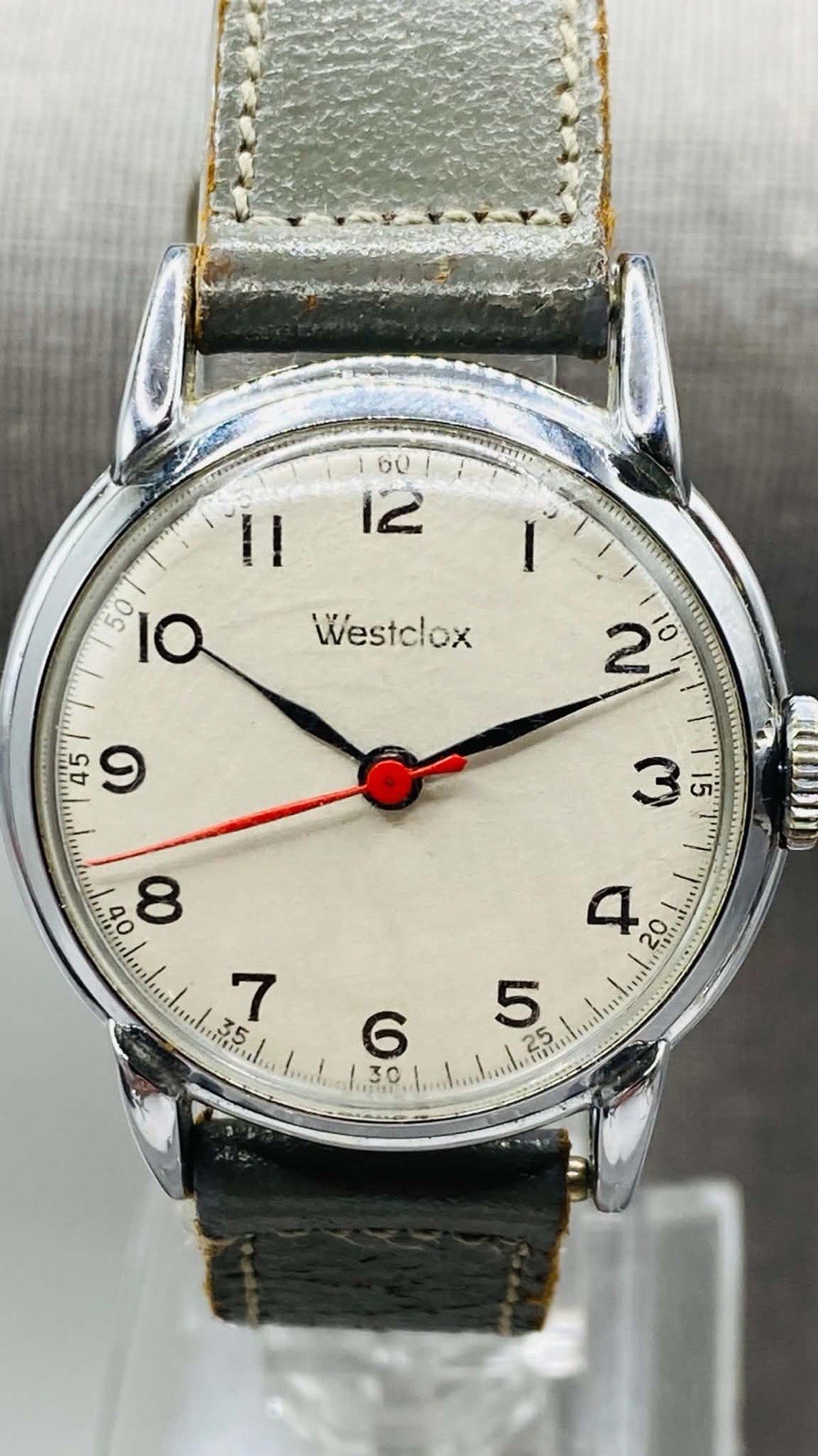 C1901 mens Westclox Military Field Red Hand Manual Wind Vintage Working C1901 mens Westclox Military Field Red Hand Manual Wind Vintage Working