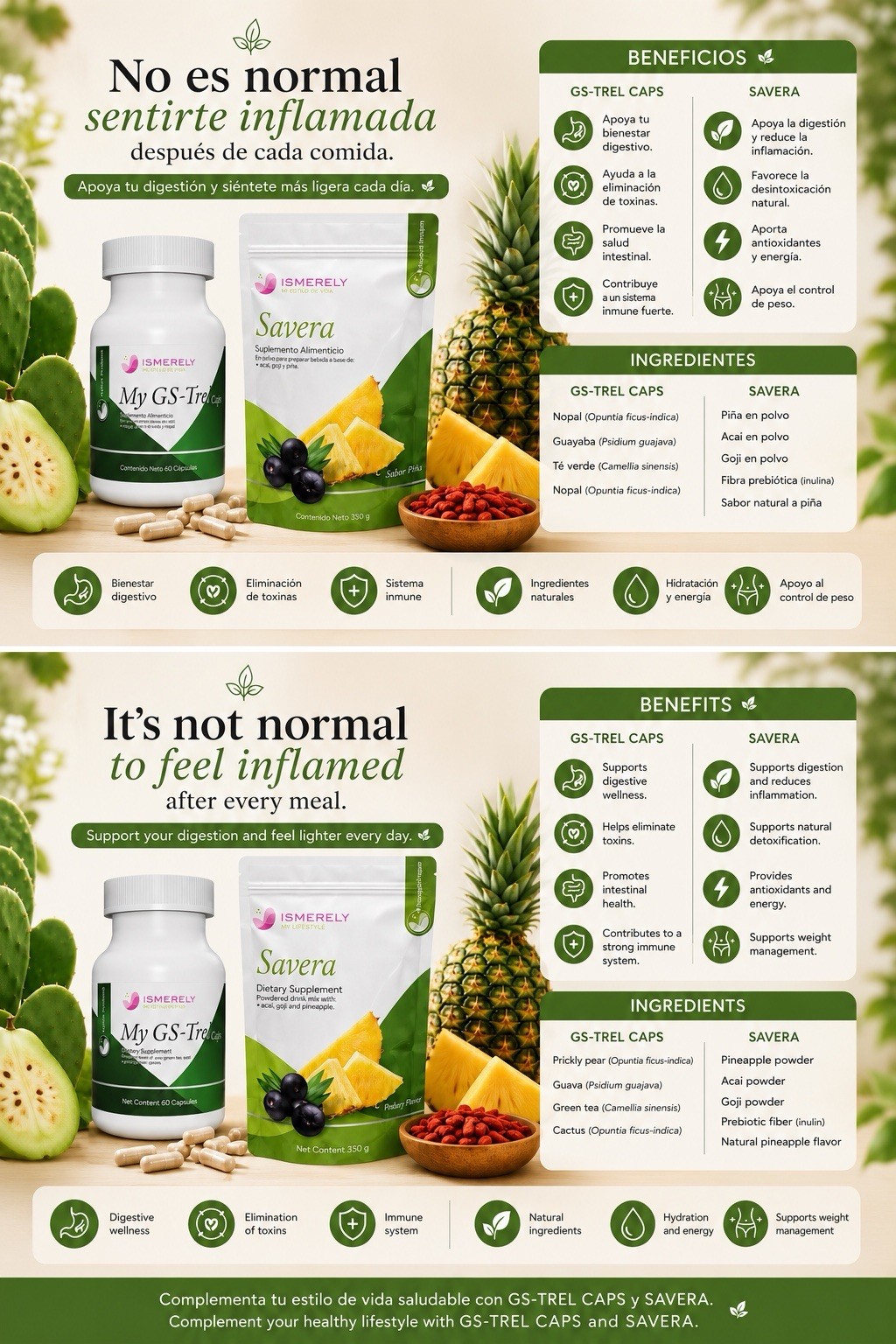 My GS-Trel y Savera Ismerely set para gastritis, colitis, ulceras gastricas