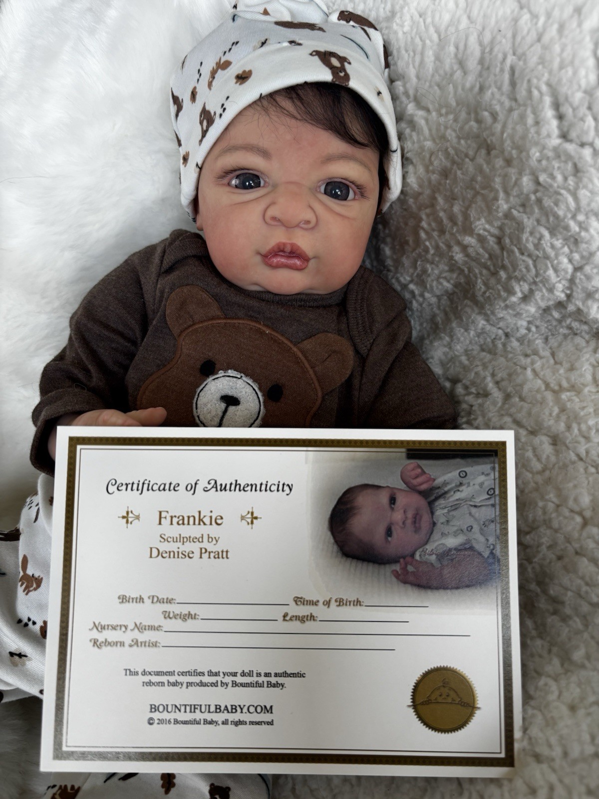 Reborn Baby Frankie by Denise Pratt W/Coa Artist Made 5lb 6oz Reborn Doll New