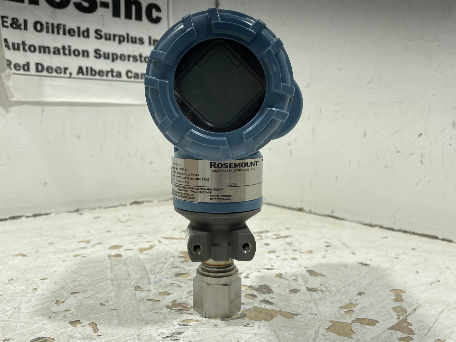 ROSEMOUNT WIRELESS PRESSURE TRANSMITTER (0 - 20,000 PSI)