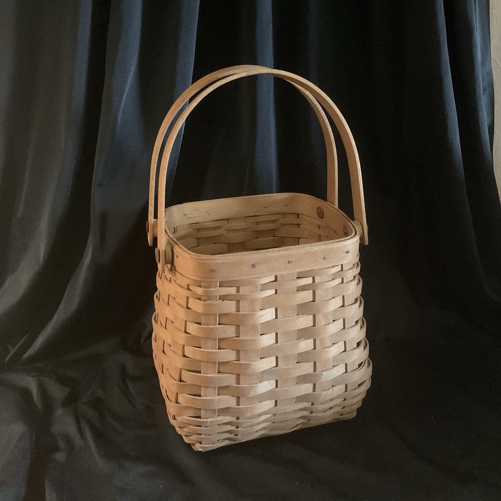 VINTAGE 2003 Longaberger Hand Made Woven Basket SIGNED RFM Good Condition