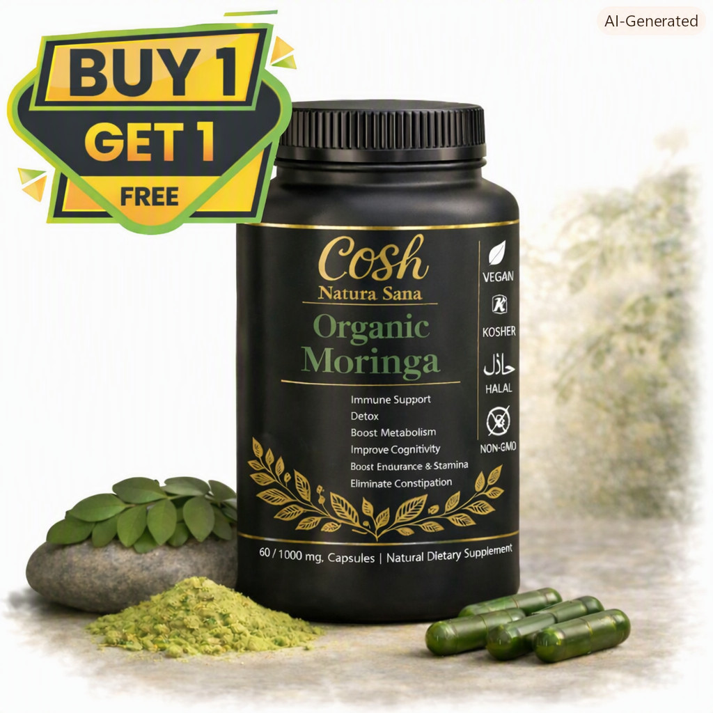 BOGO - ORGANIC MORINGA 1000mg Cap. | Natural Leaf Extract | Immune & Metabolism