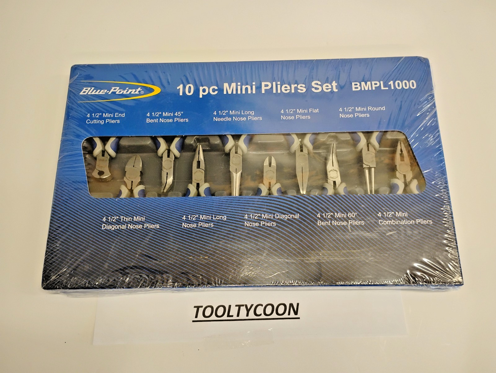 Blue Point Tools BMPL1000 NEW Miniature Cutter & Plier Set 10PC Blue/Grey