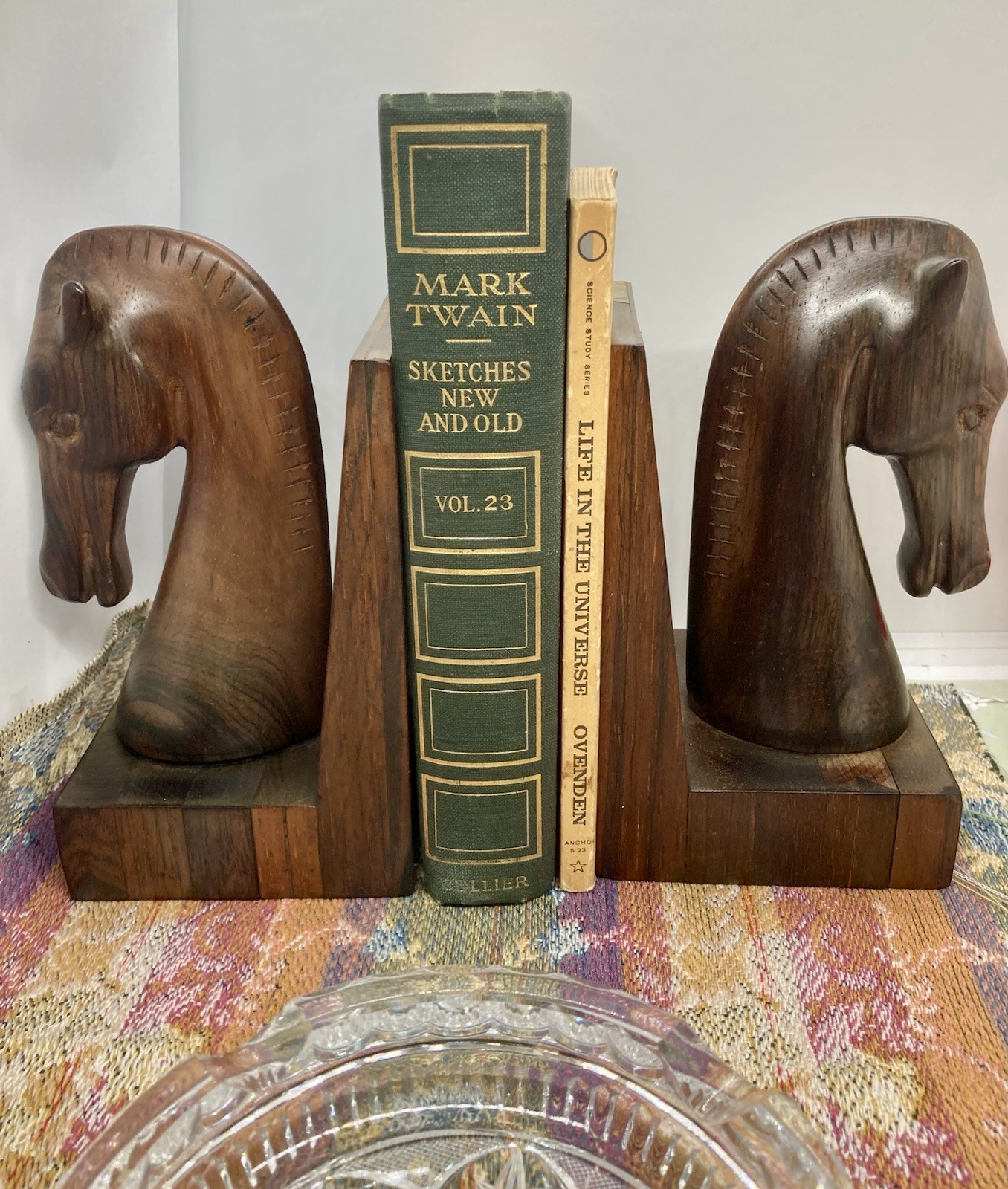 Vintage MCM JEAN GILLON WOOD HORSE HEAD BOOKENDS Pair Brazil Rosewood 1960's Vintage MCM JEAN GILLON WOOD HORSE HEAD BOOKENDS Pair Brazil Rosewood 1960's