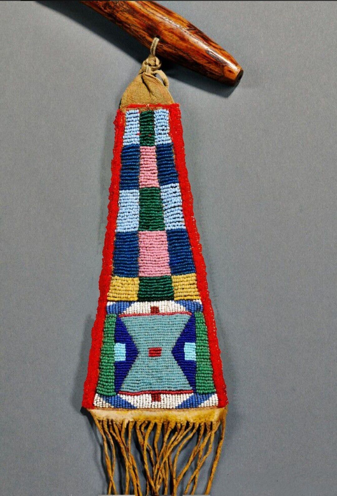 Handmade Old American Style Tomahawk Crow Beaded Drop 6”W x 14”L BD901 Handmade Old American Style Tomahawk Crow Beaded Drop 6”W x 14”L BD901