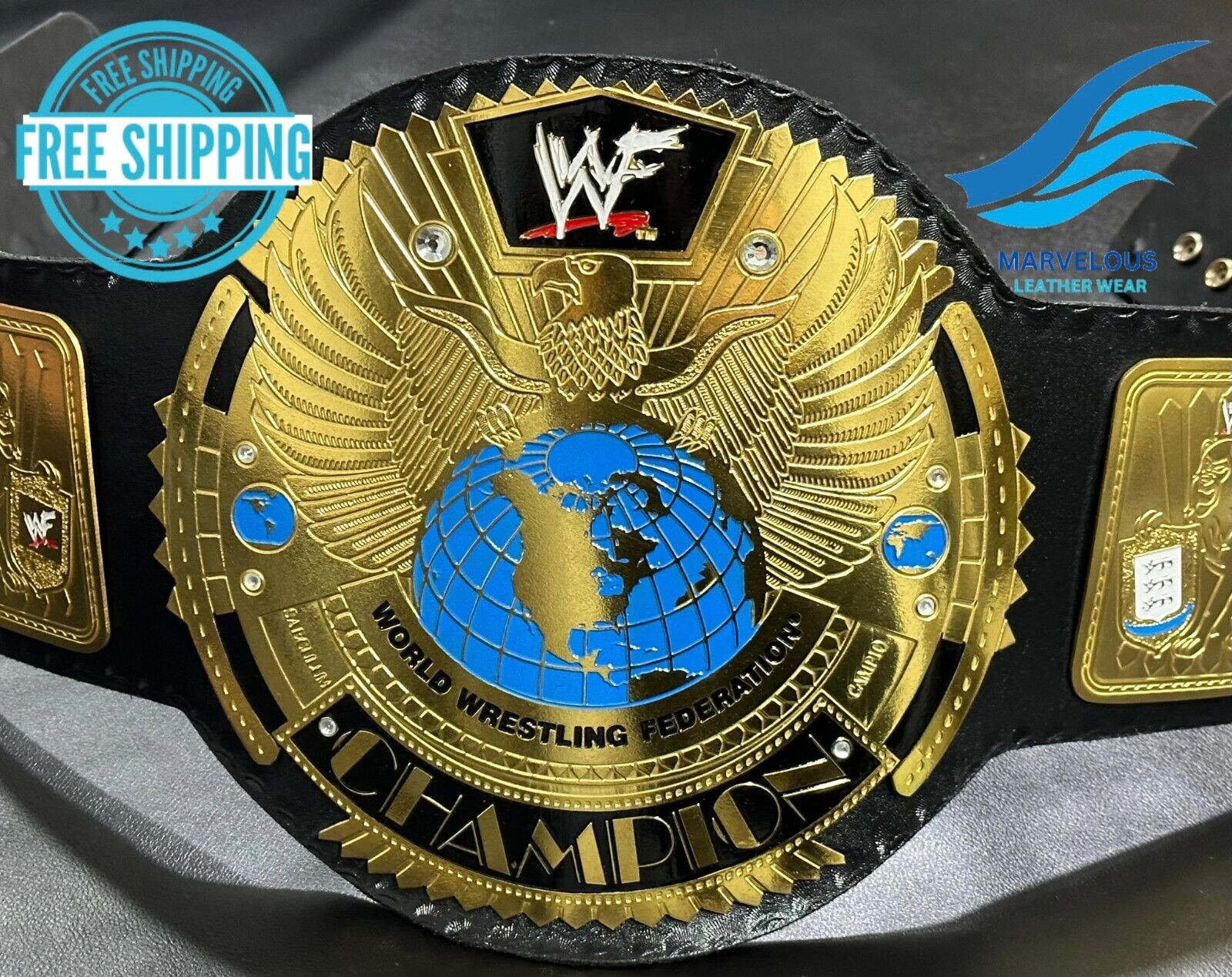 Attitude Era Big Eagle Championship Wrestling Belt Replica 4mm Brass Adult Size Attitude Era Big Eagle Championship Wrestling Belt Replica 4mm Brass Adult Size