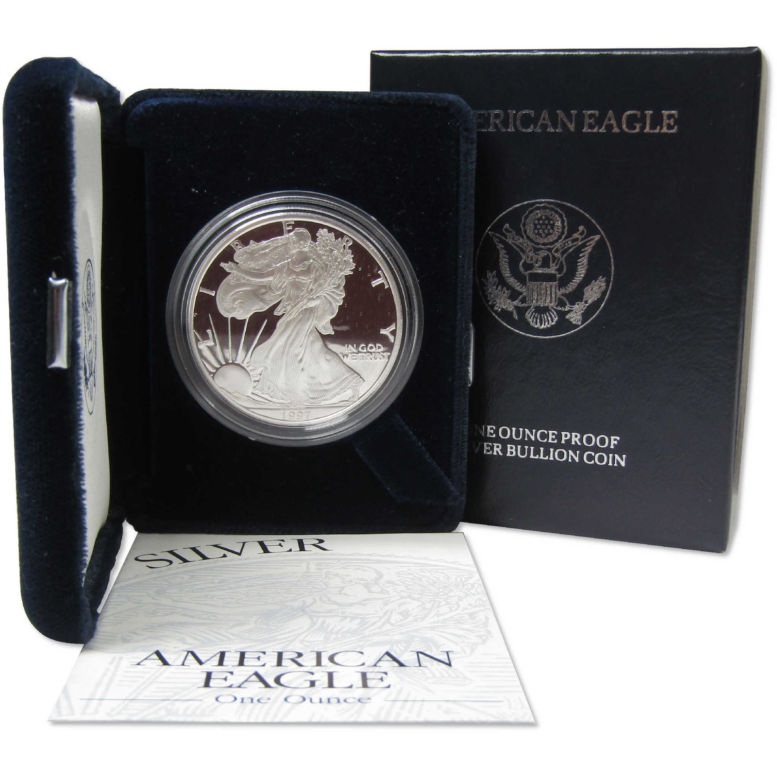 1997 P American Silver Eagle Proof $1 Coin Collectible OGP COA
