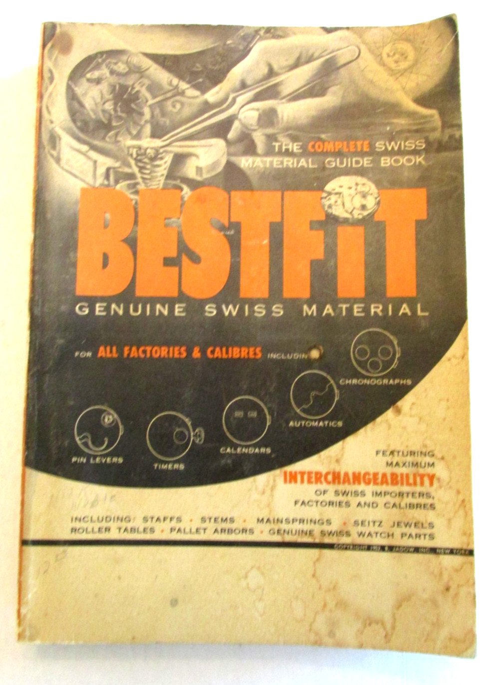 VTG 1952 Bestfit Genuine Swiss Material Guidebook 320p Timers Calendar Automatic VTG 1952 Bestfit Genuine Swiss Material Guidebook 320p Timers Calendar Automatic