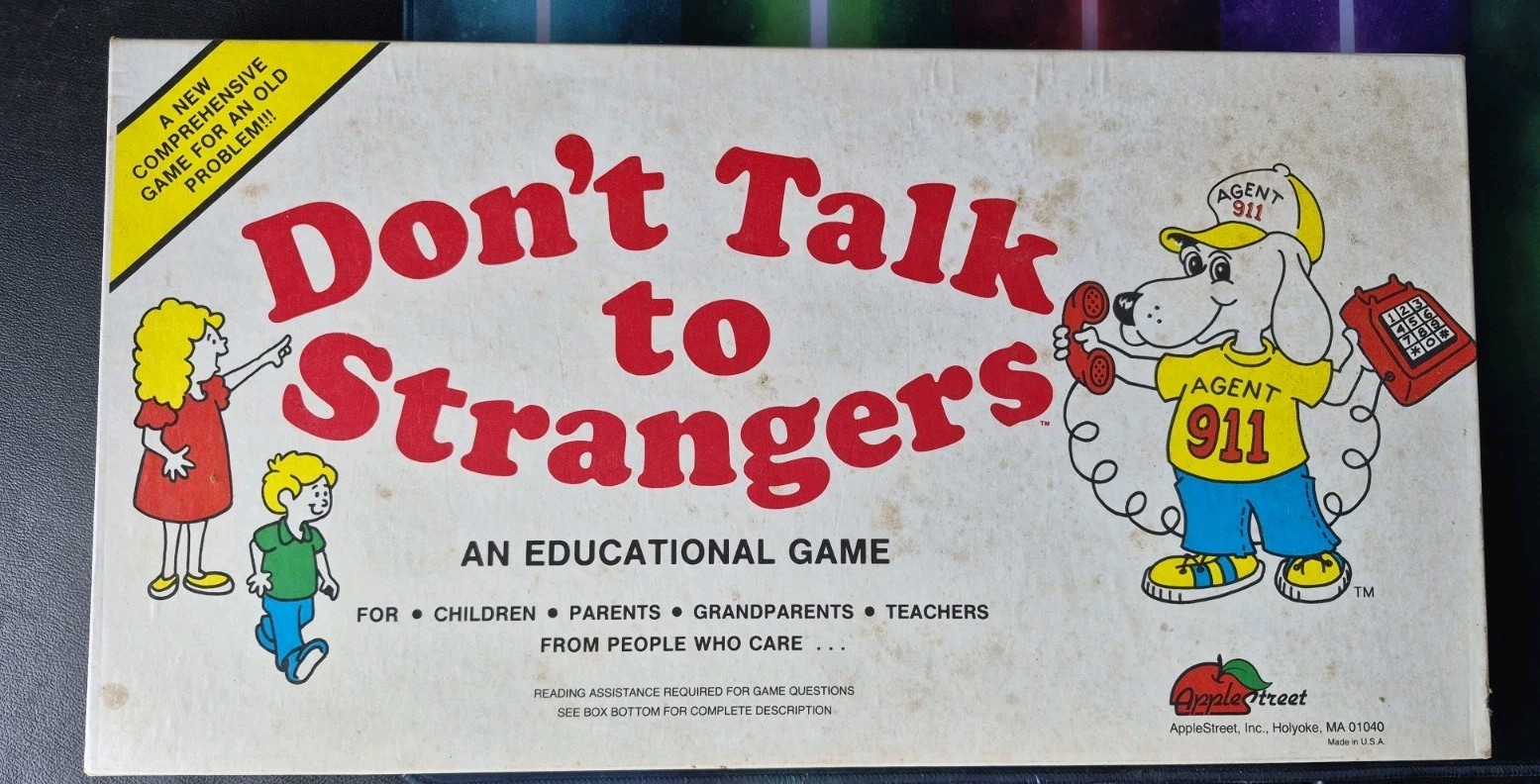 Truly Vintage1984 Don’t Talk To Strangers Educational Game Agent 911 Applestreet