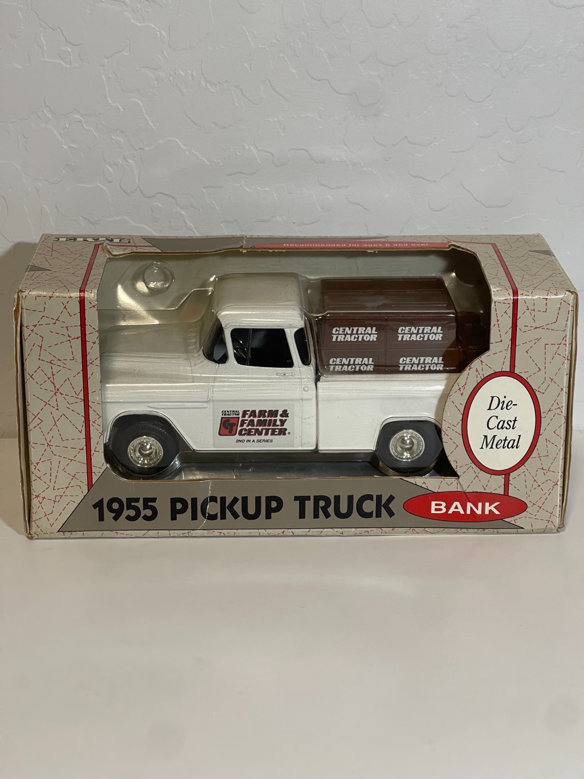 Vintage 1993 Ertl 1955 Chevy Pickup Truck Bank Central Tractor Farm Family