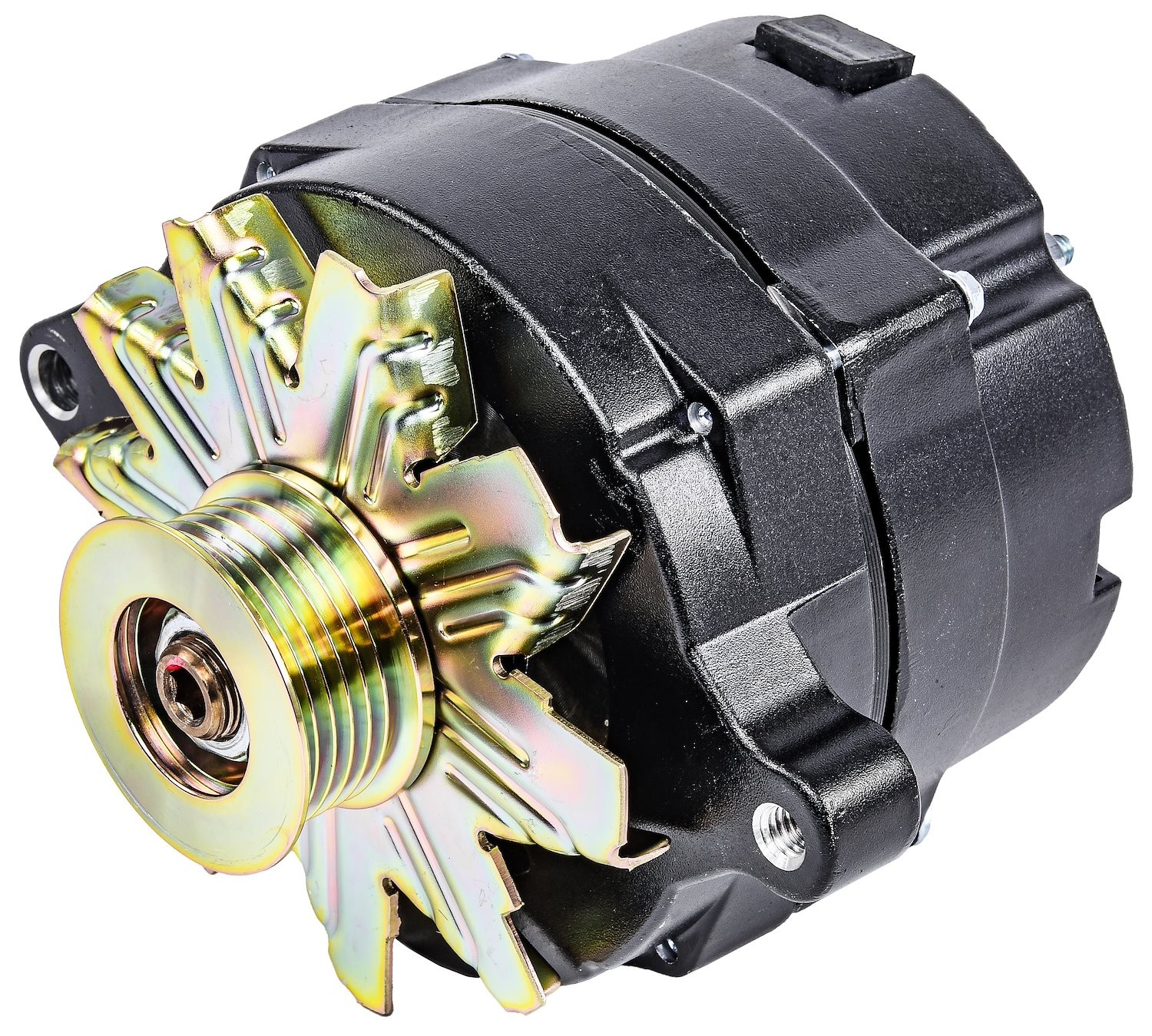 JEGS Ford 1-Wire Alternator, 140 amp Output with Serpentine Belt Pulley [Black