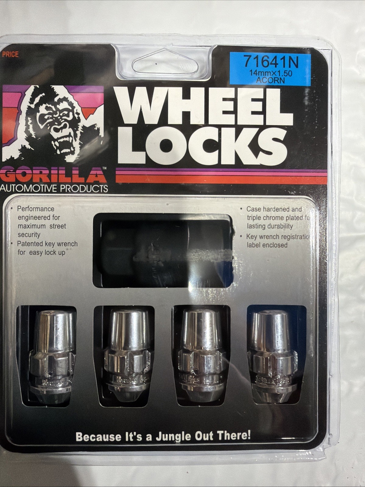 Gorilla Wheel Locks Chrome 14mm x 1.50 Thread Bulge Acorn 14x1.5 Lug Nut 71641N