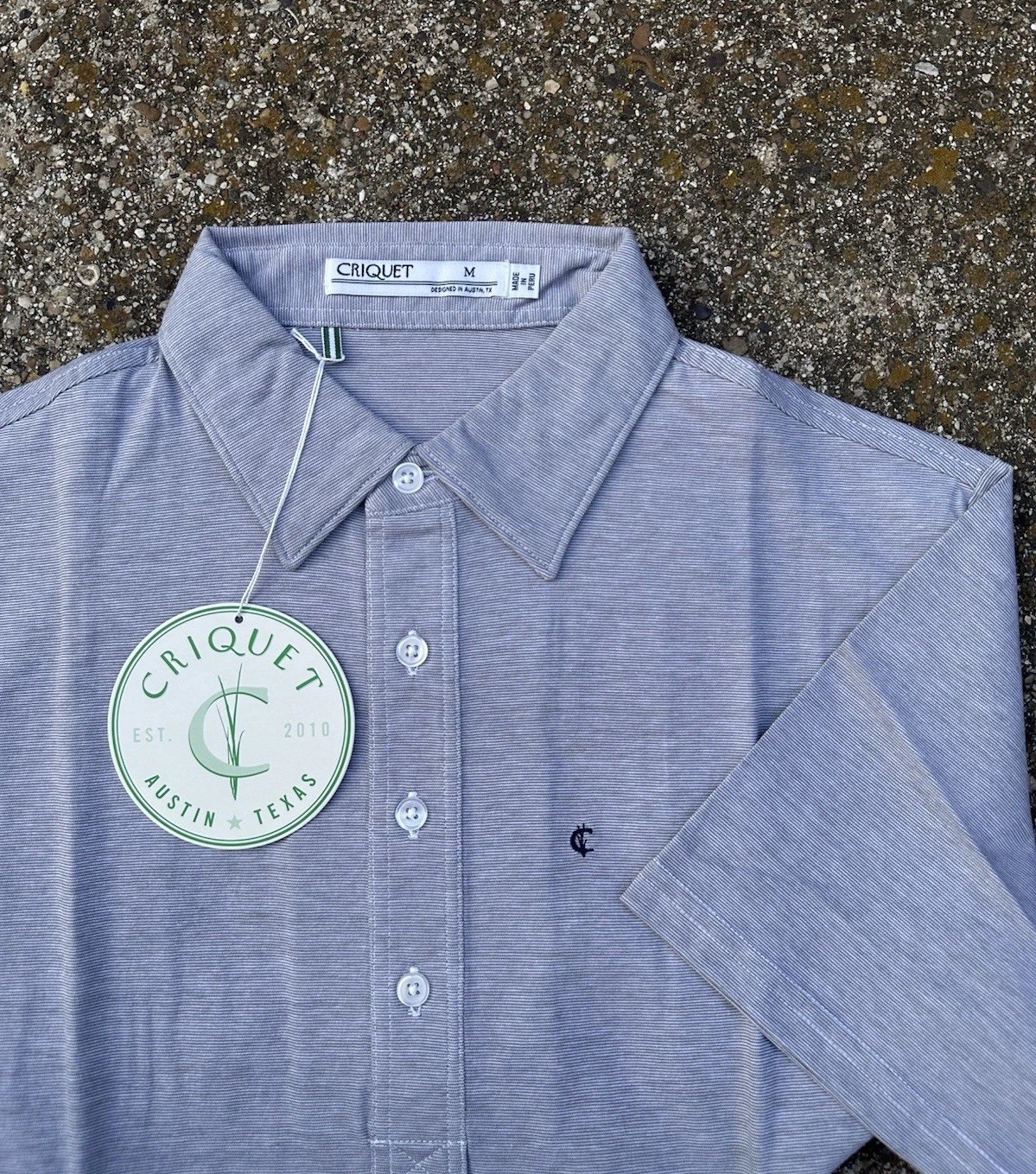 Criquet Polo Shirt Gray Heathered Medium 100% Organic Cotton Golf NWT Criquet Polo Shirt Gray Heathered Medium 100% Organic Cotton Golf NWT