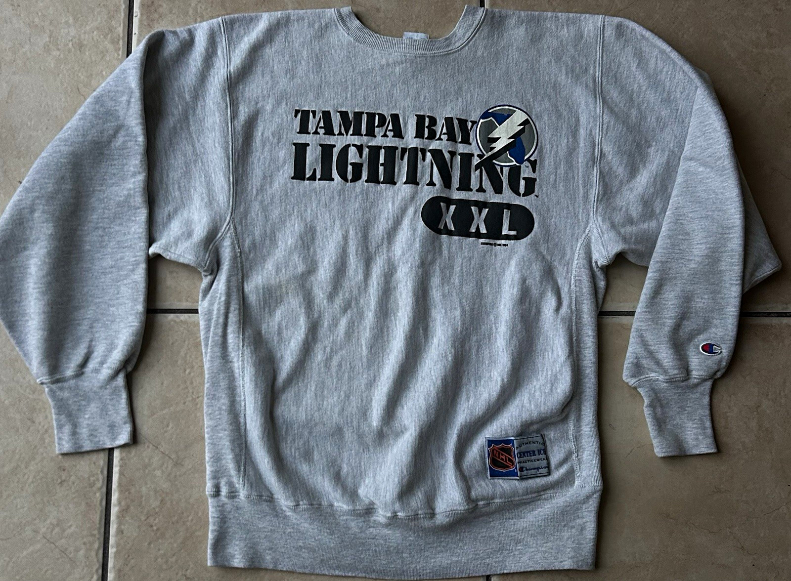 Vtg 1994 RARE Tampa Bay Lightning XL NHL Authentic Practice Wear Sweatshirt USA Vtg 1994 RARE Tampa Bay Lightning XL NHL Authentic Practice Wear Sweatshirt USA