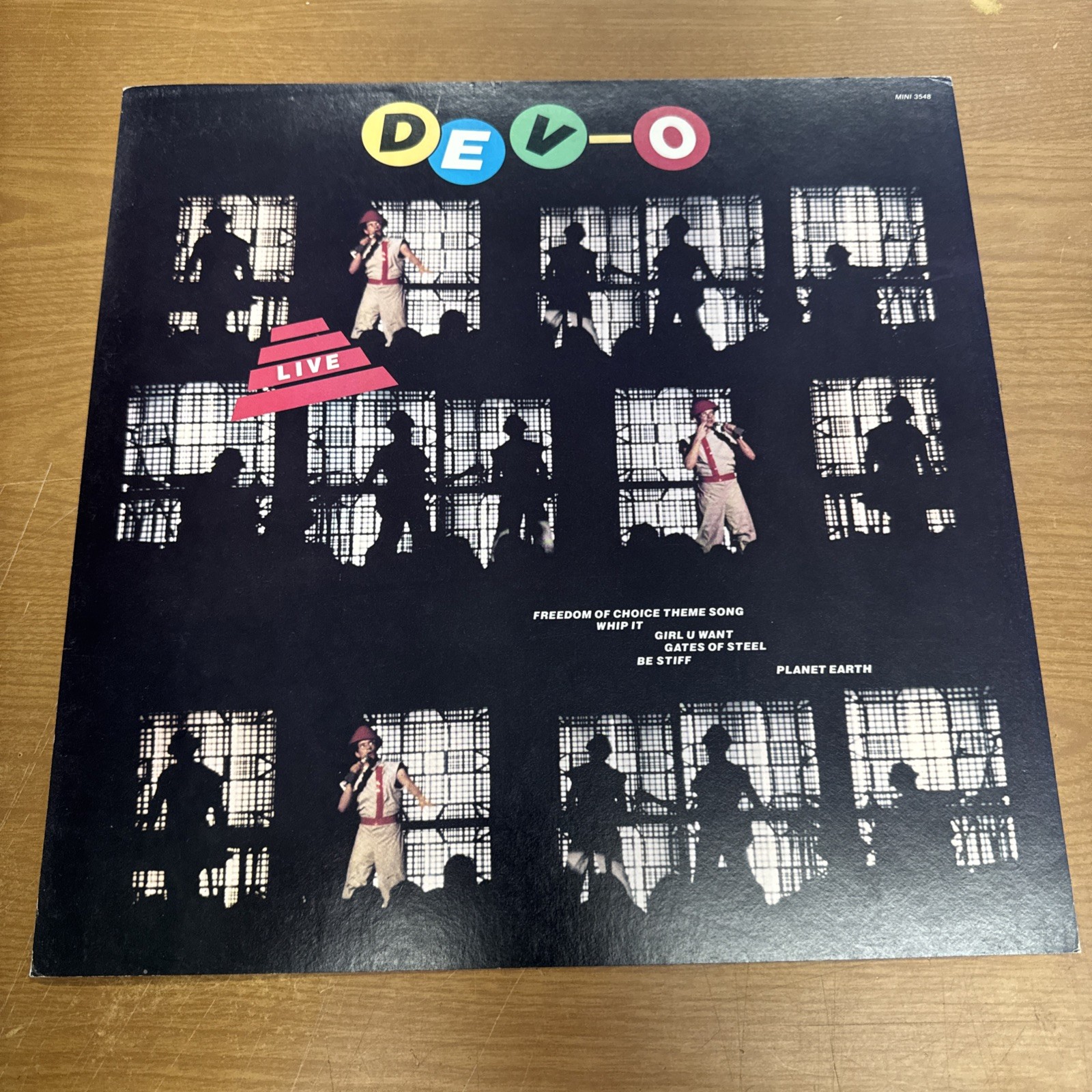 DEVO - Live ~ Promo Flat Poster 12x12 Original Record Shop Display