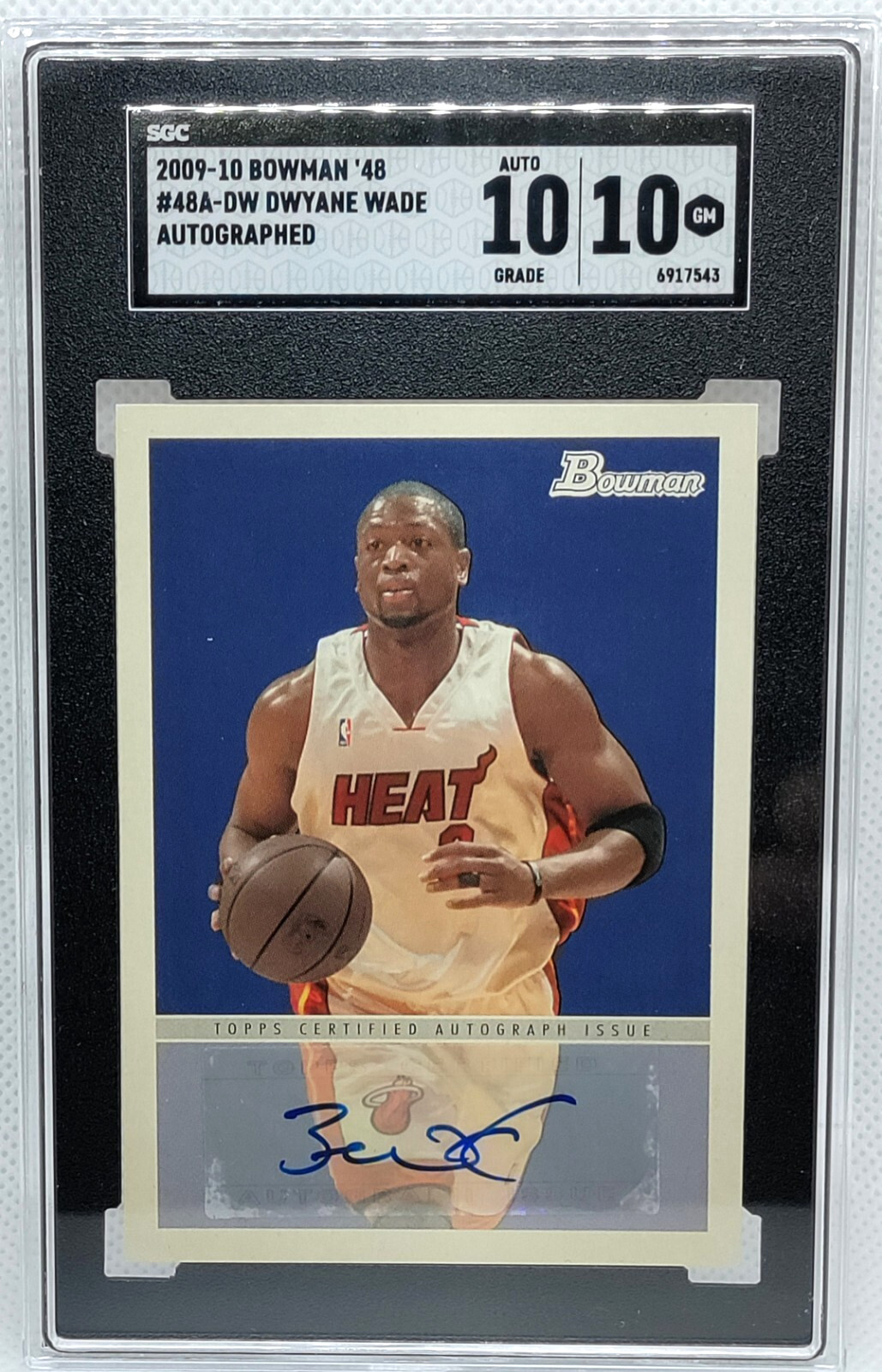 SGC 10 Dwyane Wade Auto 2009-10 Bowman '48 #48A-DW Autograph Miami Heat